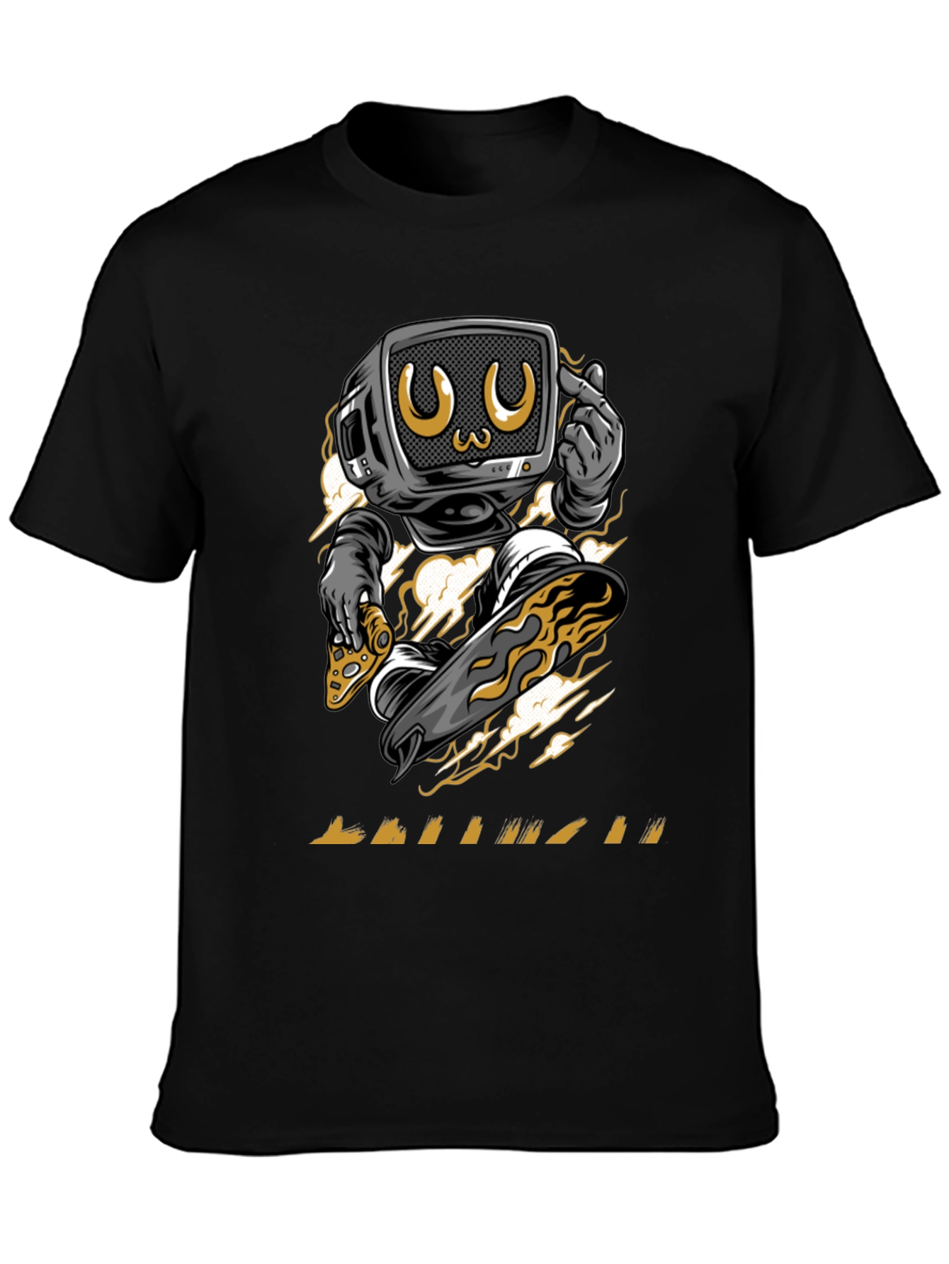Retro TV Skateboarder Graphic Tee - Trendy Streetwear