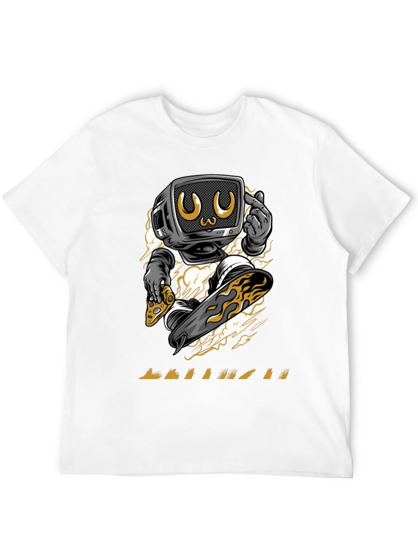 Retro TV Skateboarder Graphic Tee - Trendy Streetwear