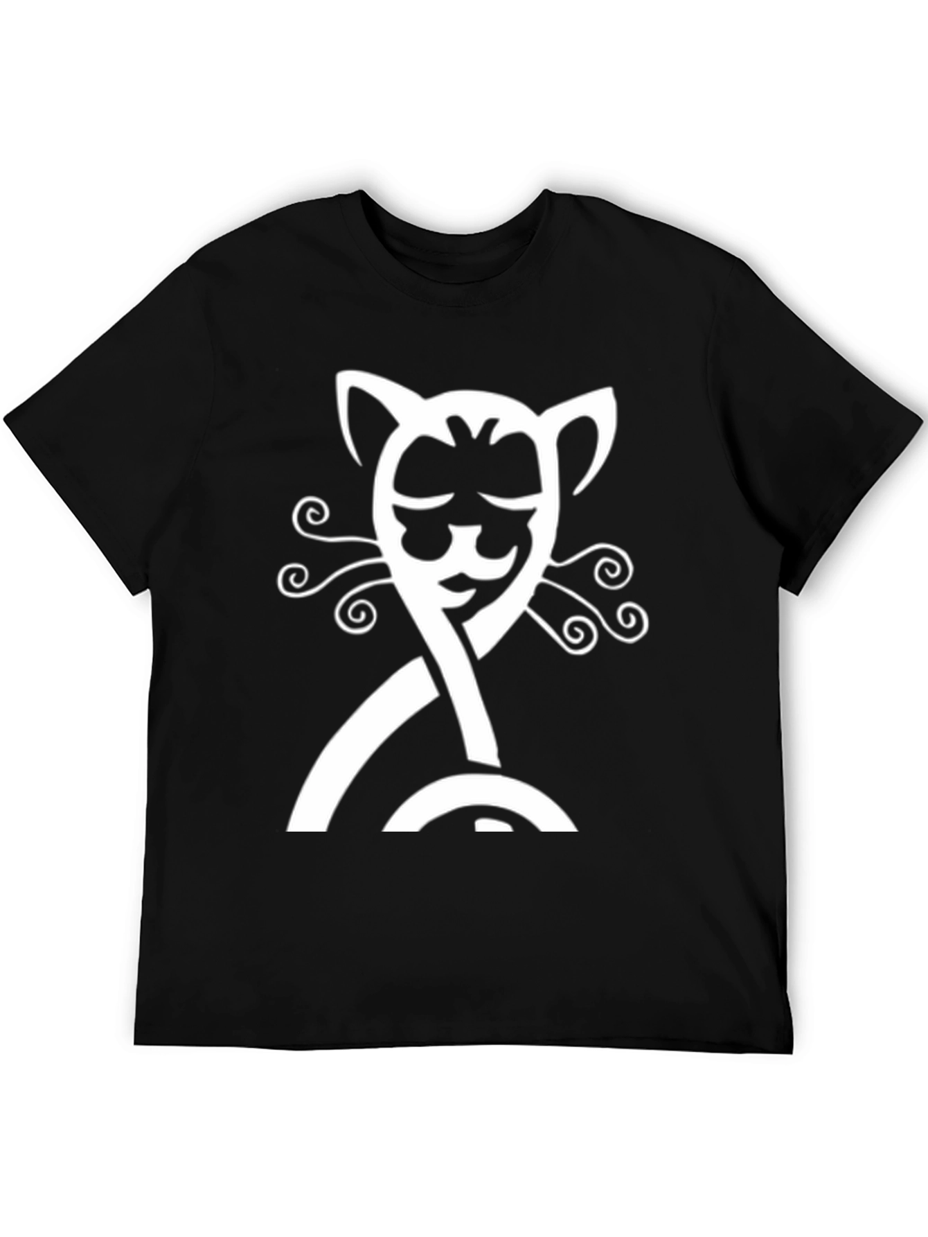 Cool Cat Graphic Tee - Soft Black Cotton Shirt