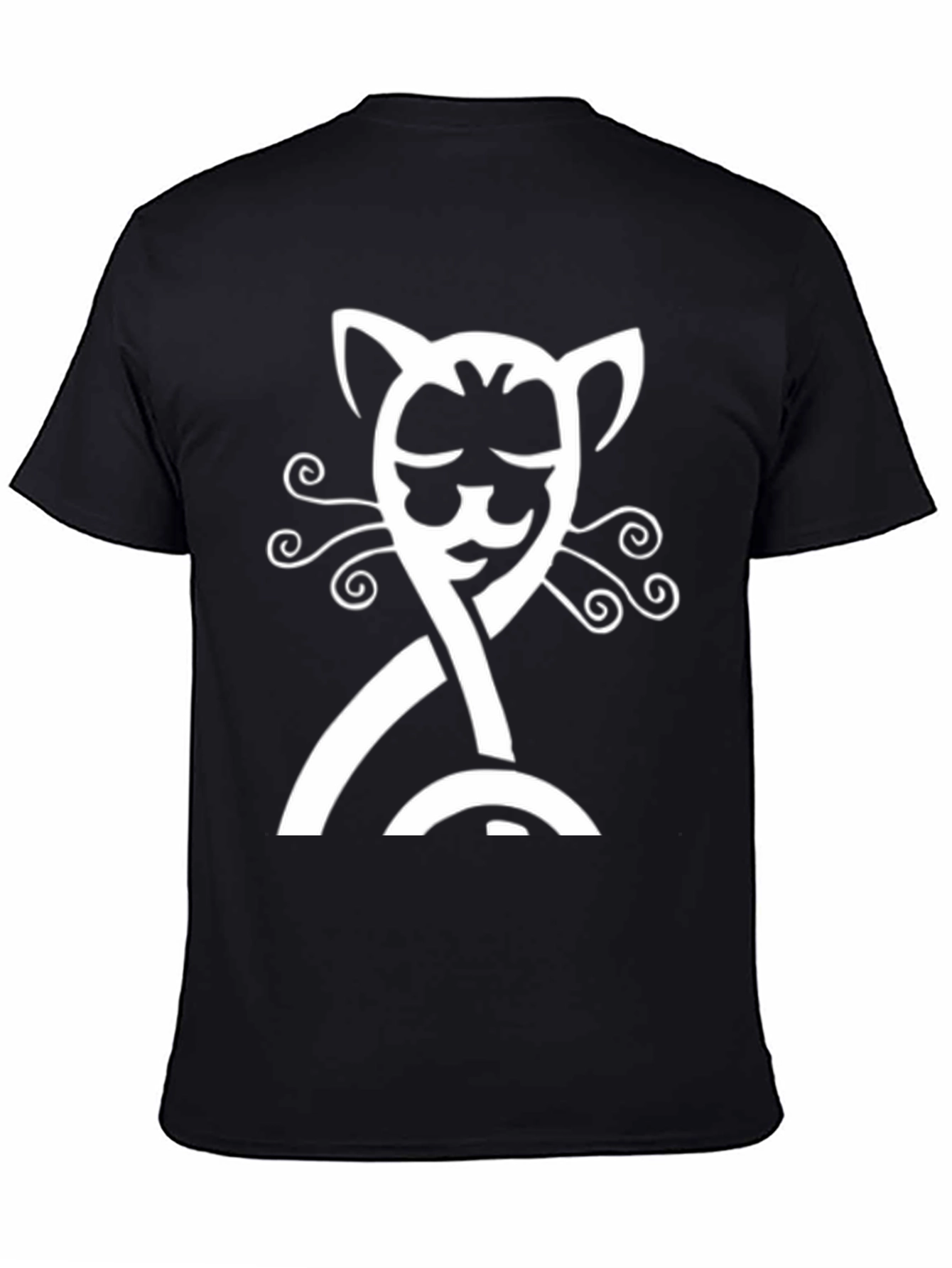 Cool Cat Graphic Tee - Soft Black Cotton Shirt