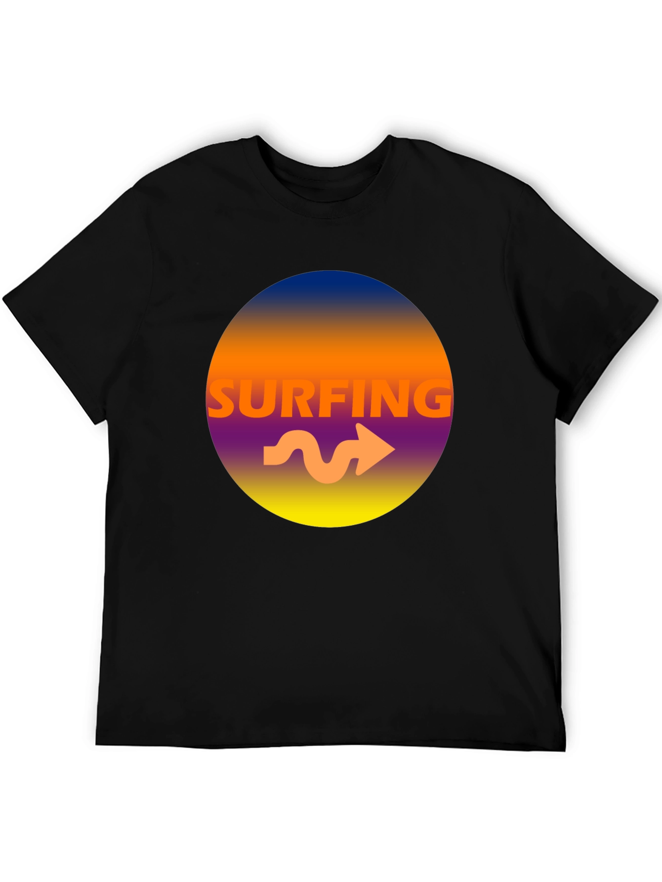 Surfing Graphic Tee - Mens Black T-Shirt