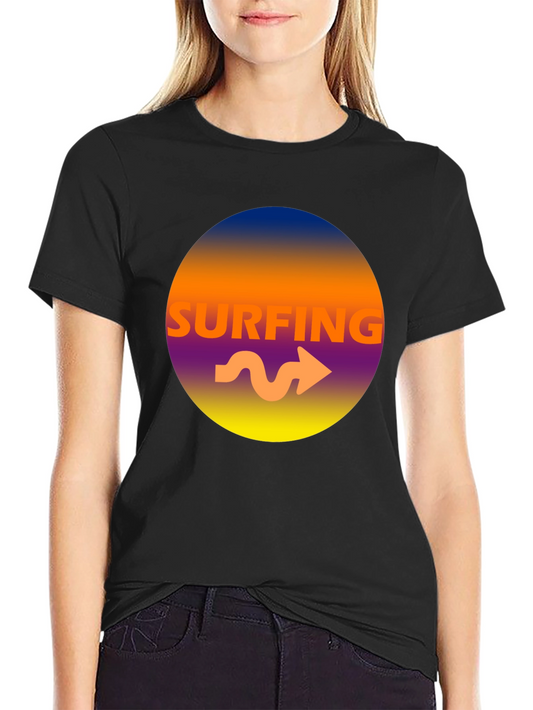 Surfing Graphic Tee - Mens Black T-Shirt