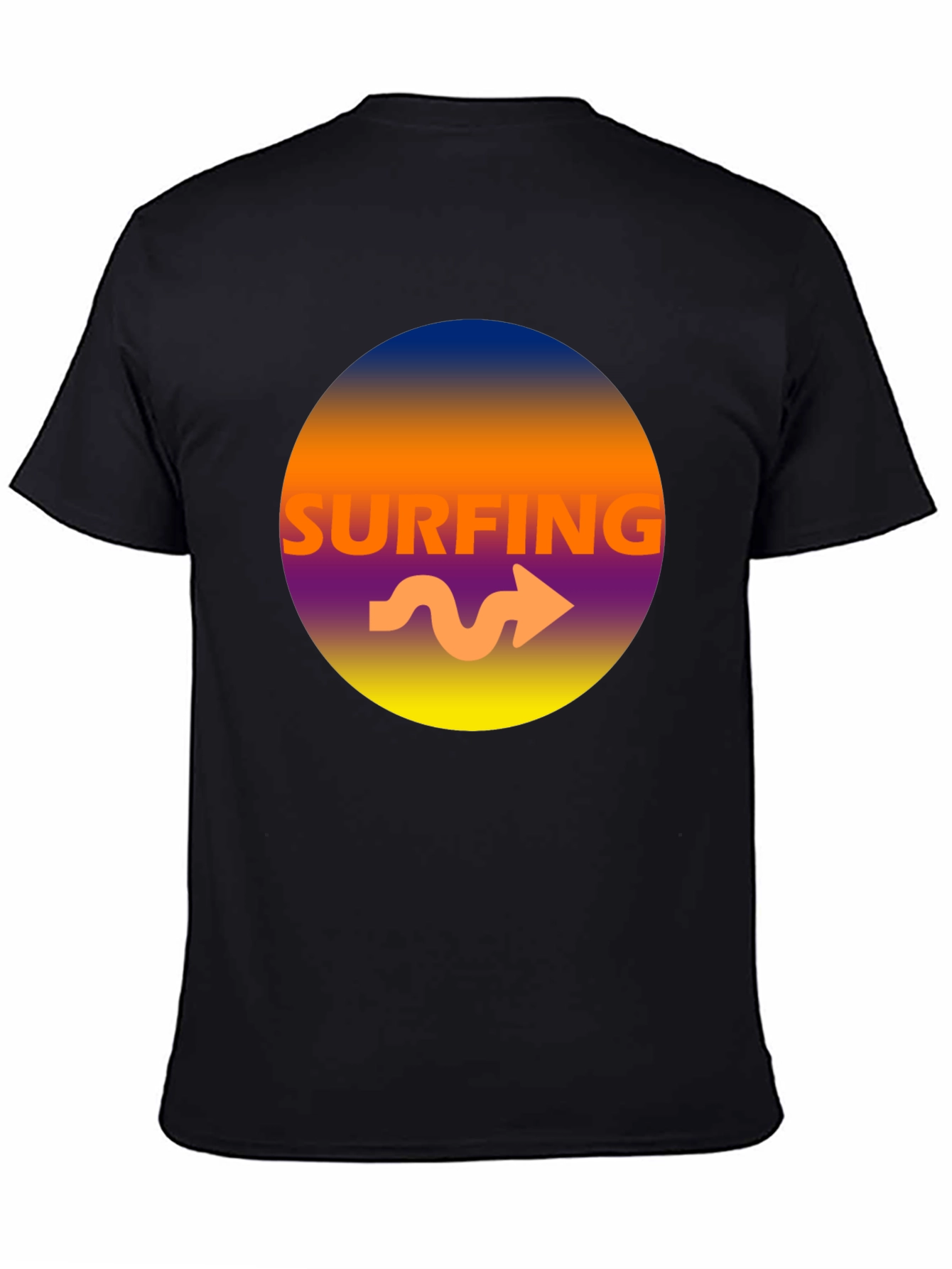 Surfing Graphic Tee - Mens Black T-Shirt