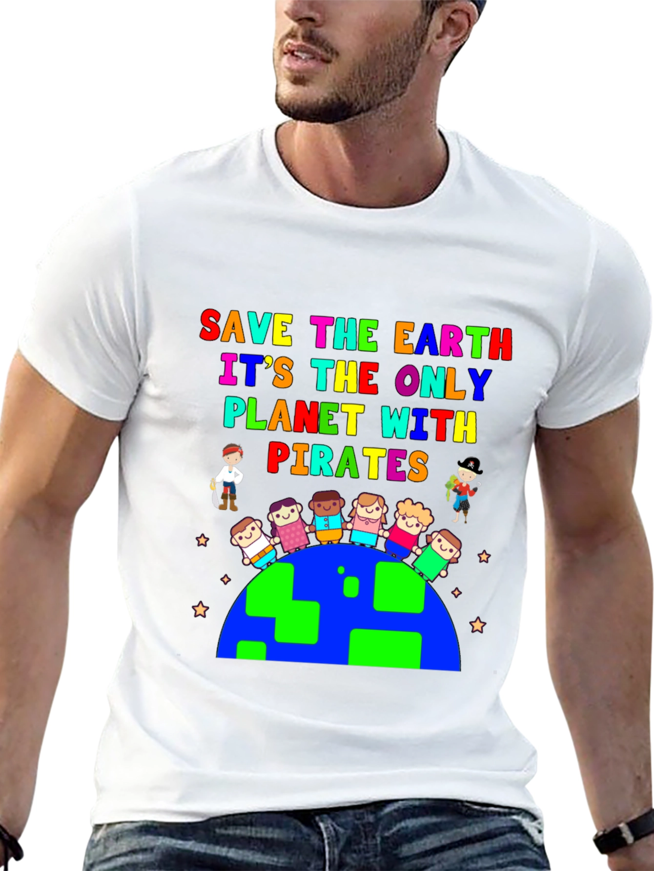 Save the Earth Pirate Planet Graphic Tee