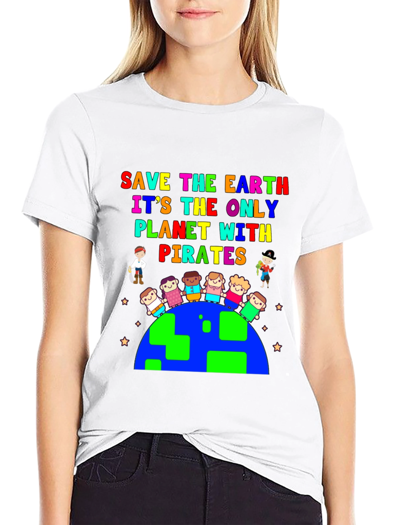 Save the Earth Pirate Planet Graphic Tee