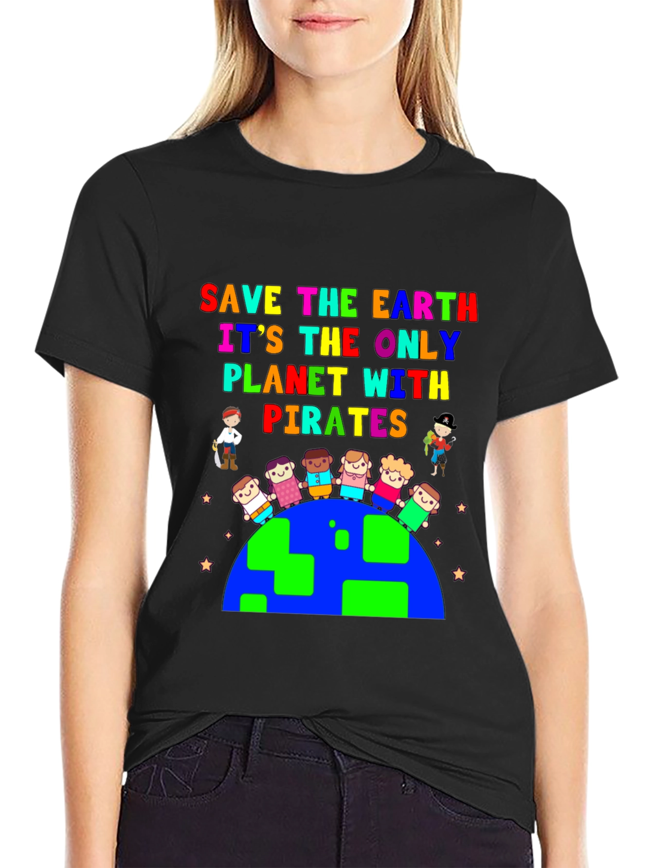 Save the Earth Pirate Planet Graphic Tee