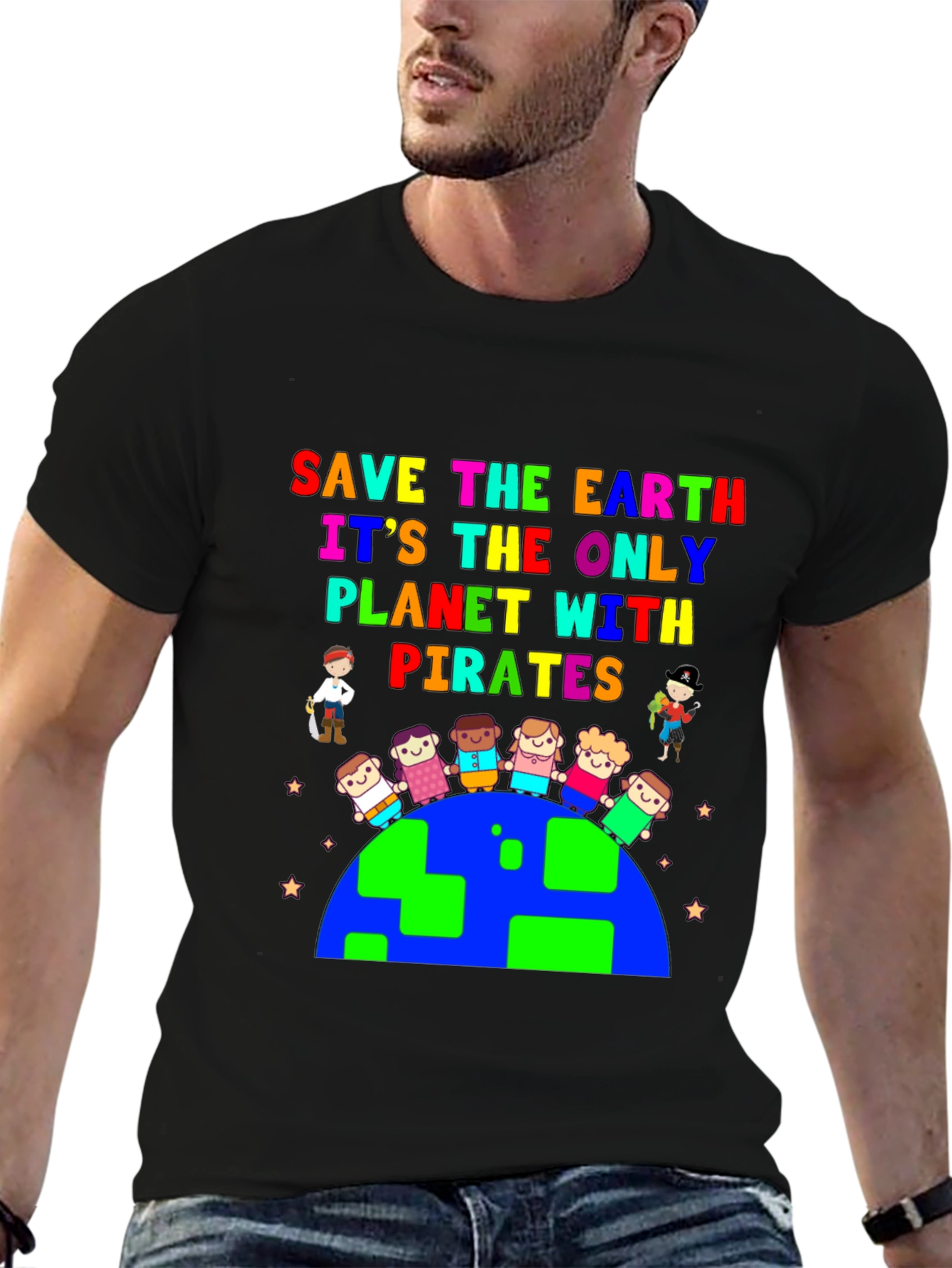 Save the Earth Pirate Planet Graphic Tee