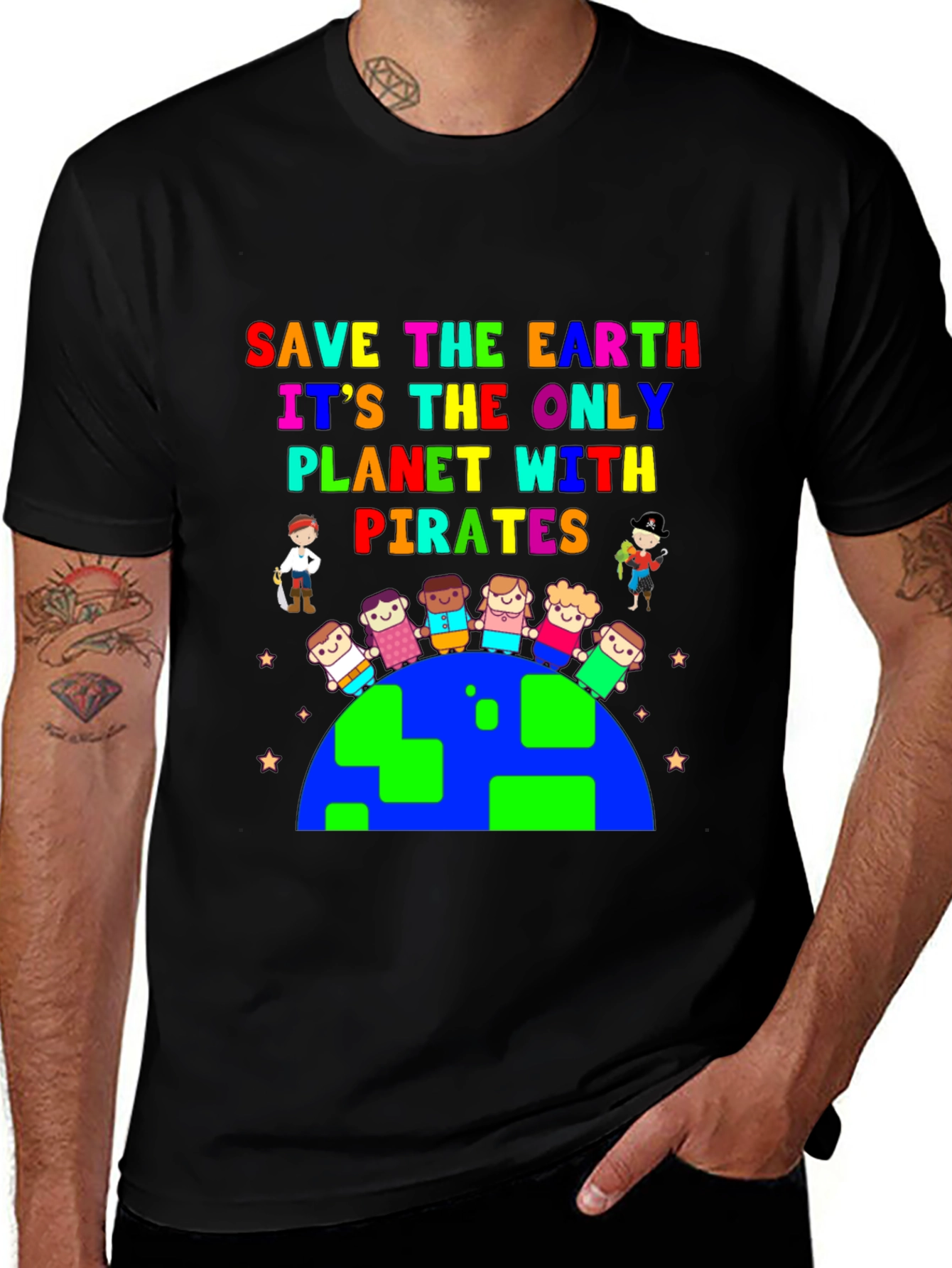 Save the Earth Pirate Planet Graphic Tee