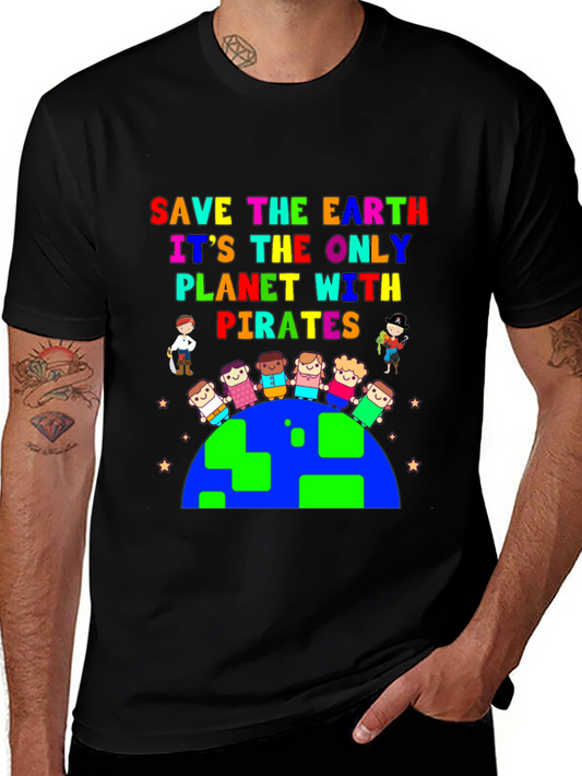 Save the Earth Pirate Planet Graphic Tee