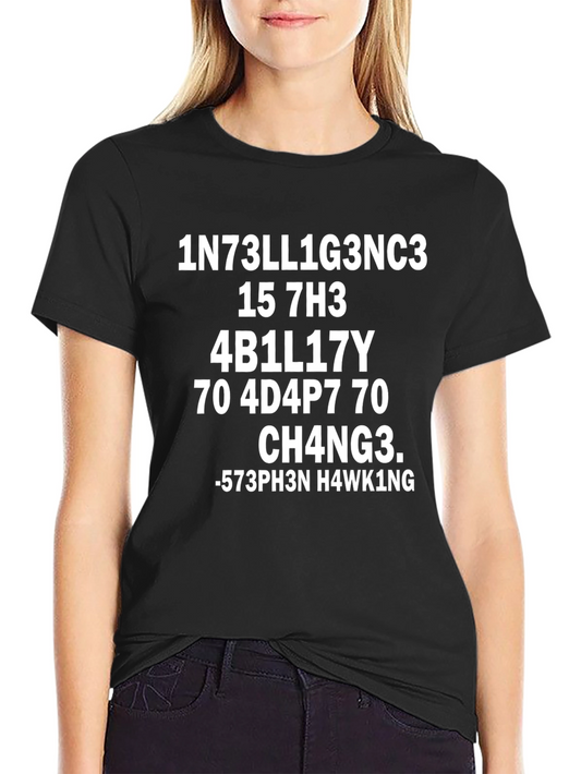 Intelligence Stephen Hawking Code Black T-Shirt