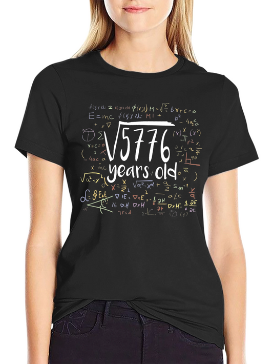Funny Math T-Shirt: Square Root of 5776 Birthday Tee