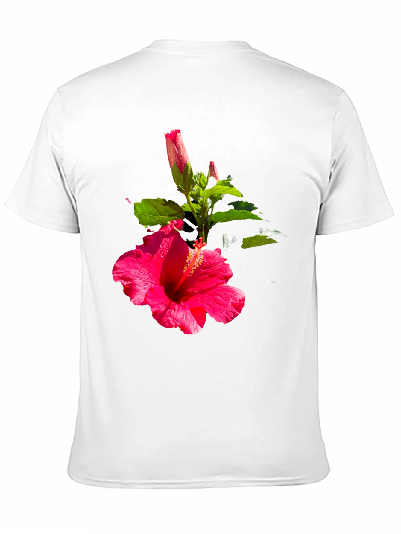 Hibiscus Flower Graphic Black T-Shirt