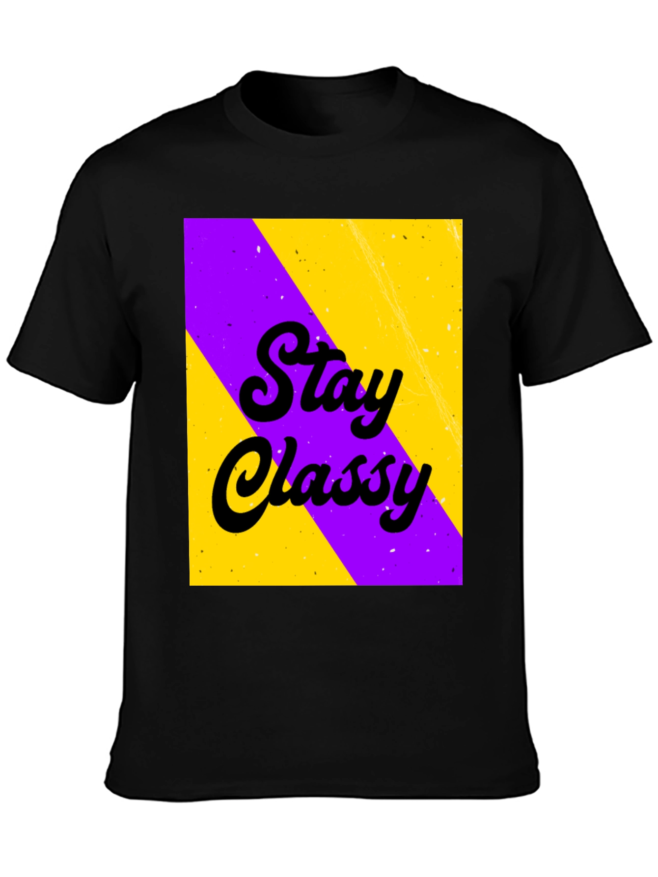 Stay Classy Graphic Print Black T-Shirt