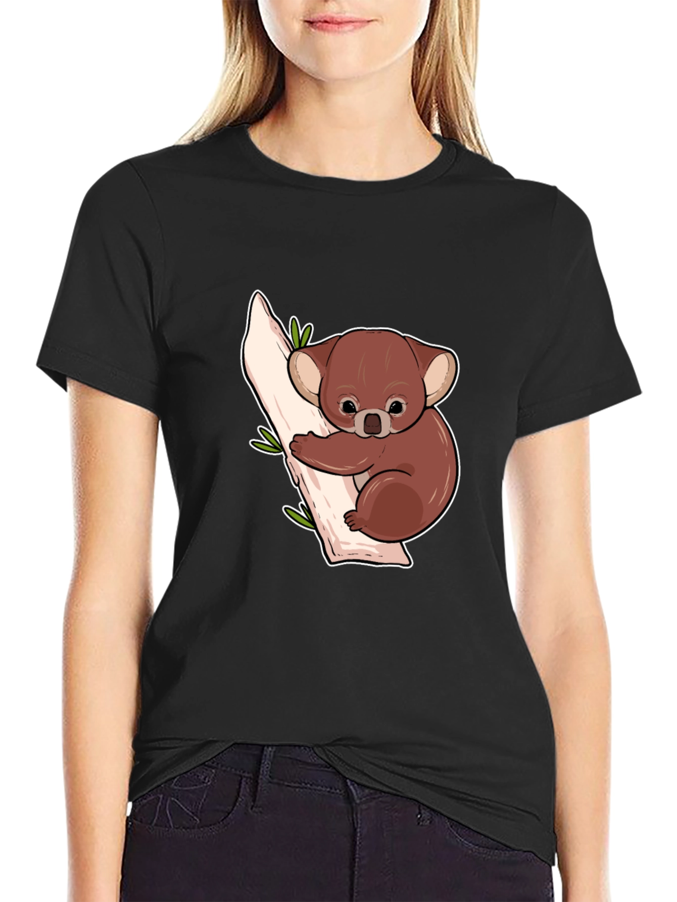Koala Bear Graphic Black Tee