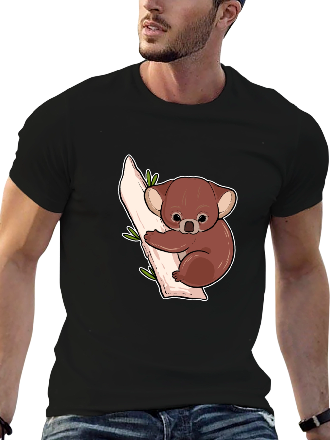 Koala Bear Graphic Black Tee