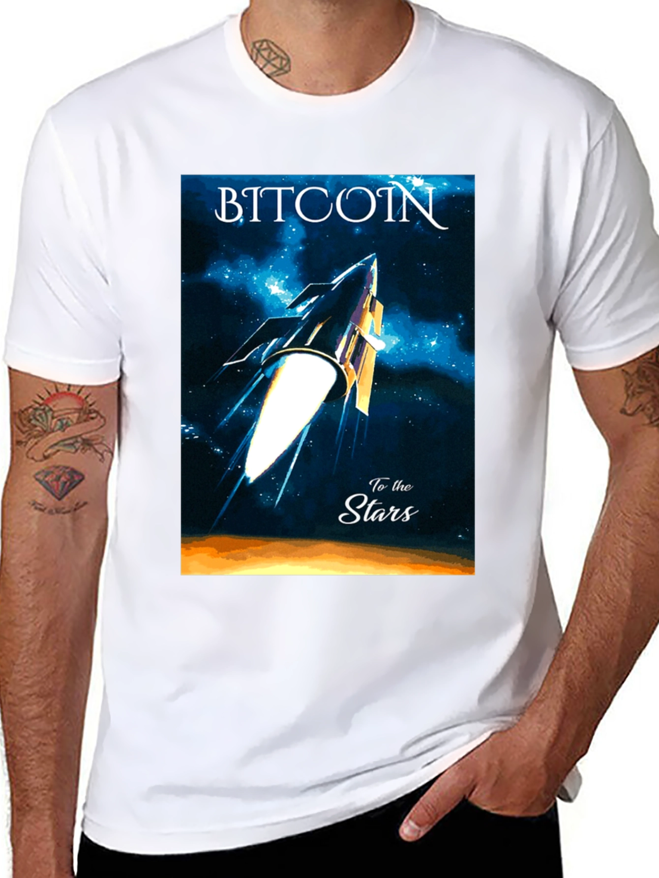 Bitcoin to the Stars Graphic Tee