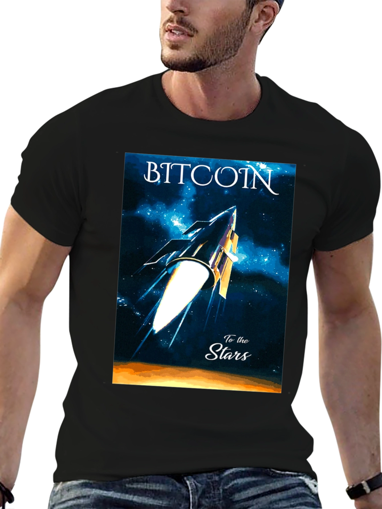 Bitcoin to the Stars Graphic Tee