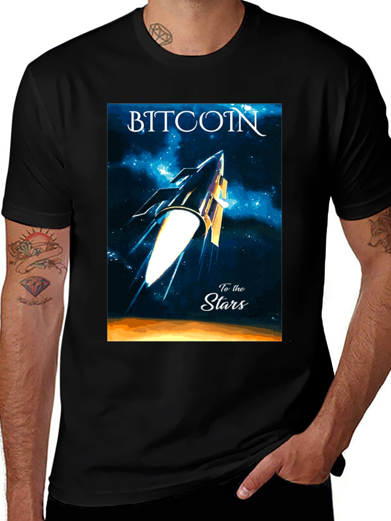 Bitcoin to the Stars Graphic Tee