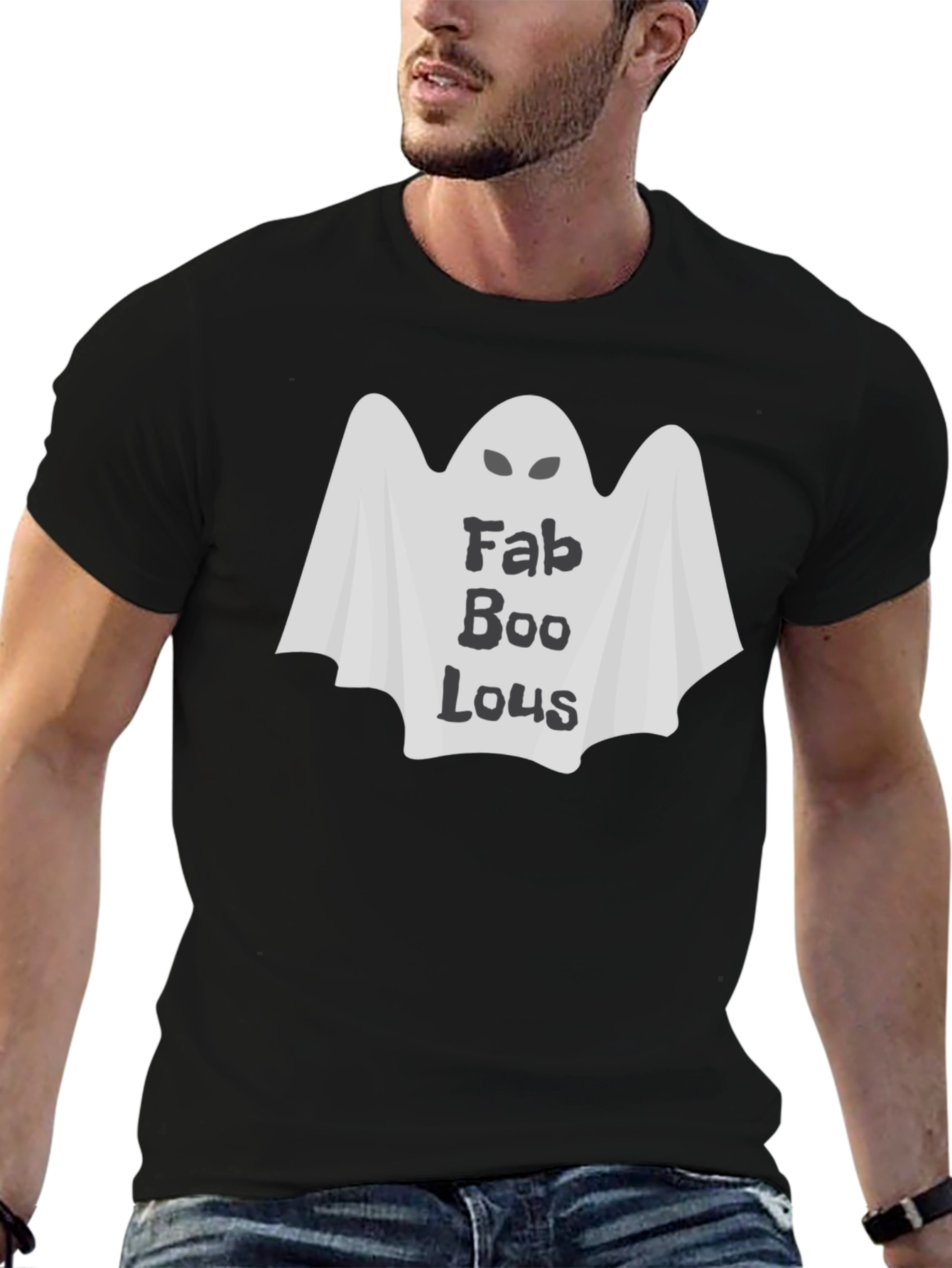 Fab Boolous Ghost Graphic Tee - Halloween T-Shirt
