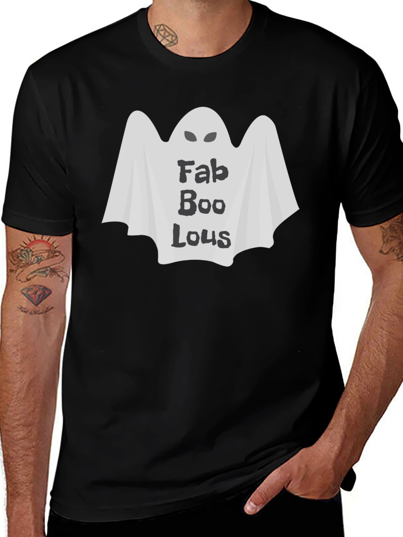 Fab Boolous Ghost Graphic Tee - Halloween T-Shirt