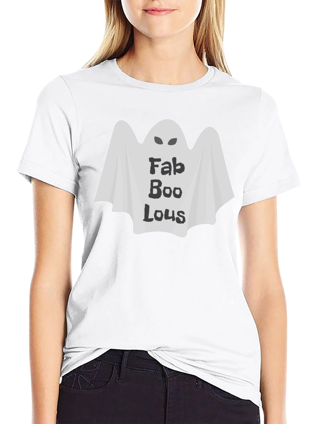Fab Boolous Ghost Graphic Tee - Halloween T-Shirt