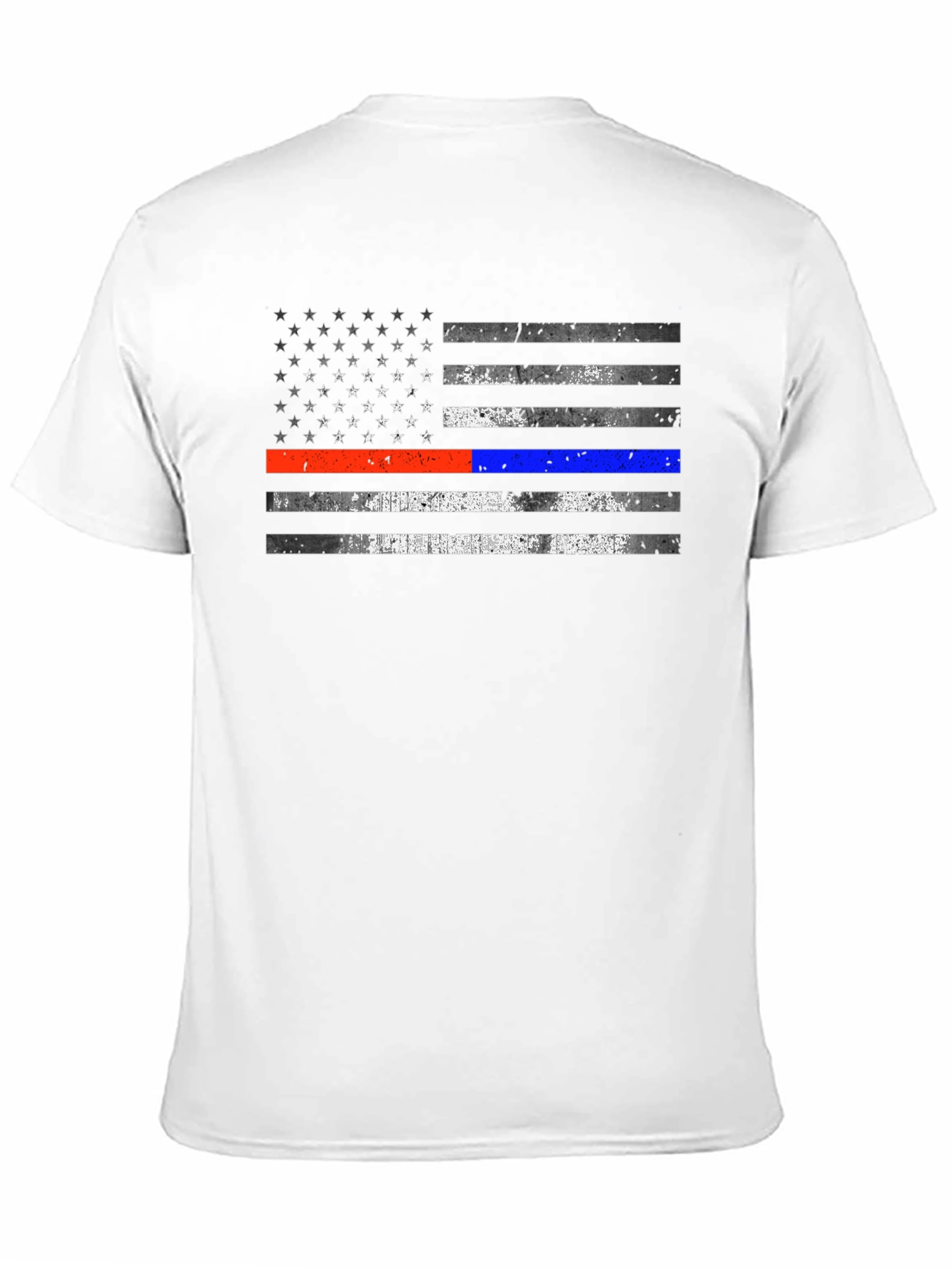 Patriotic Thin Blue Line & Red Line Flag T-Shirt