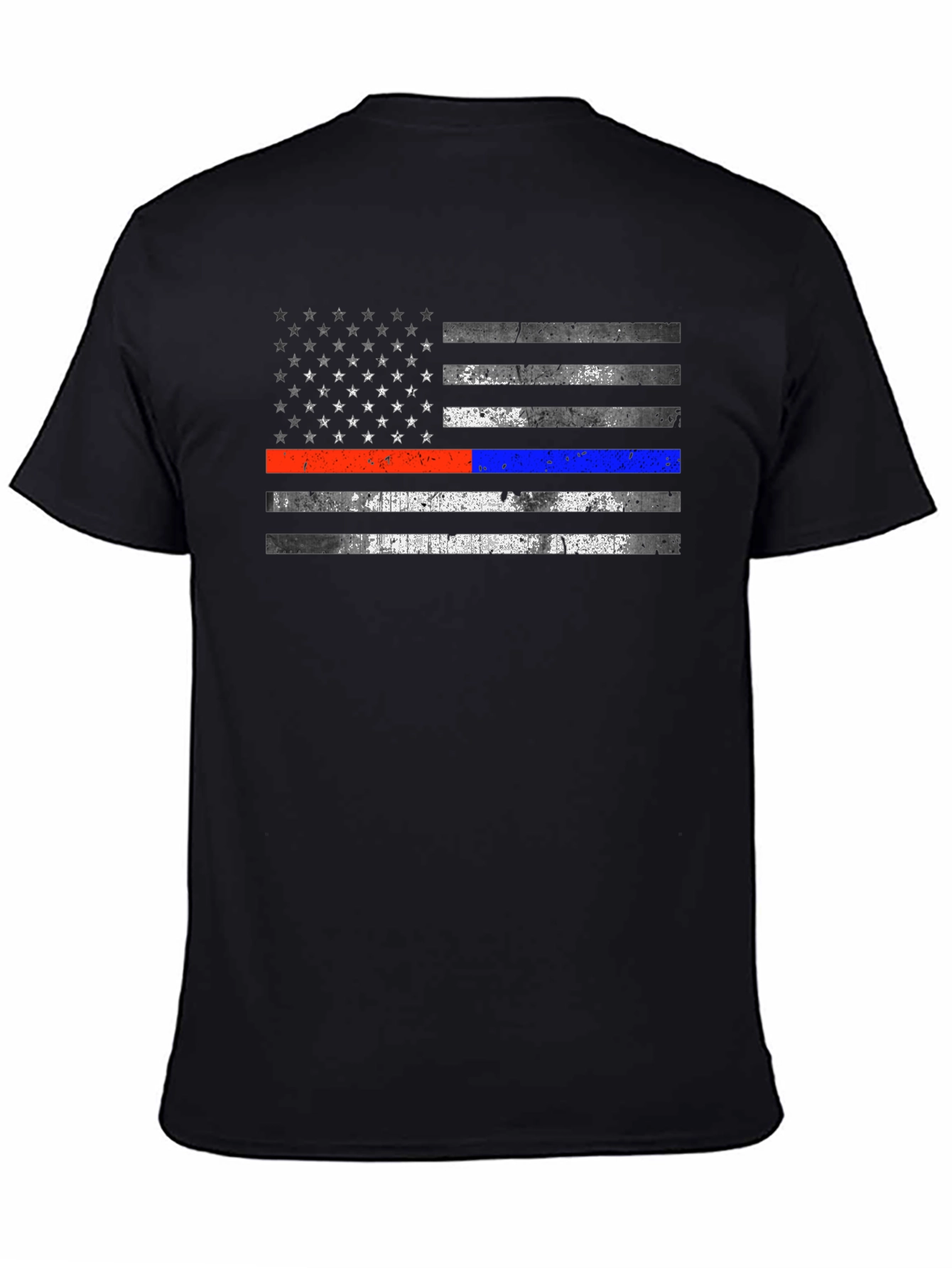 Patriotic Thin Blue Line & Red Line Flag T-Shirt