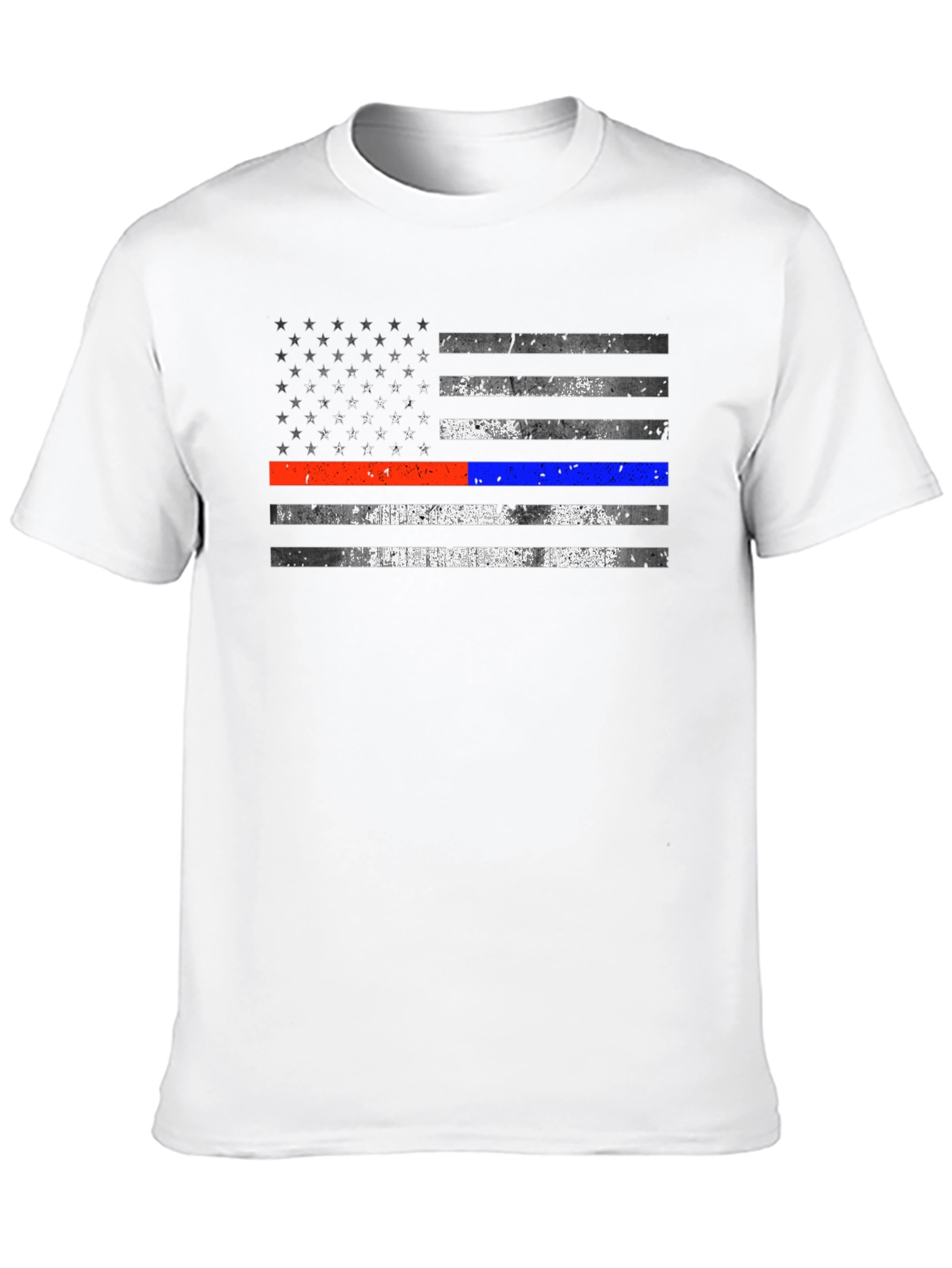 Patriotic Thin Blue Line & Red Line Flag T-Shirt