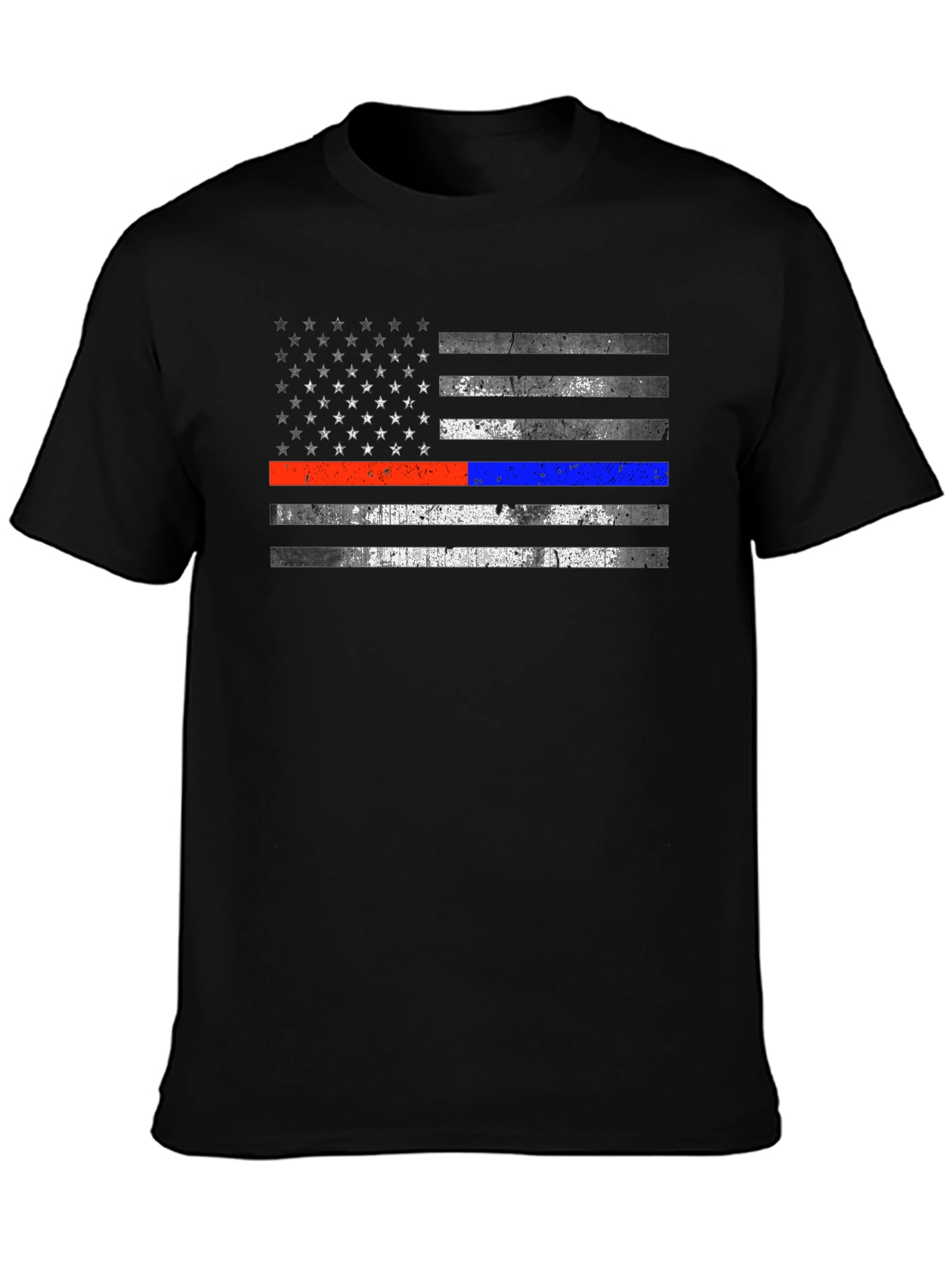 Patriotic Thin Blue Line & Red Line Flag T-Shirt
