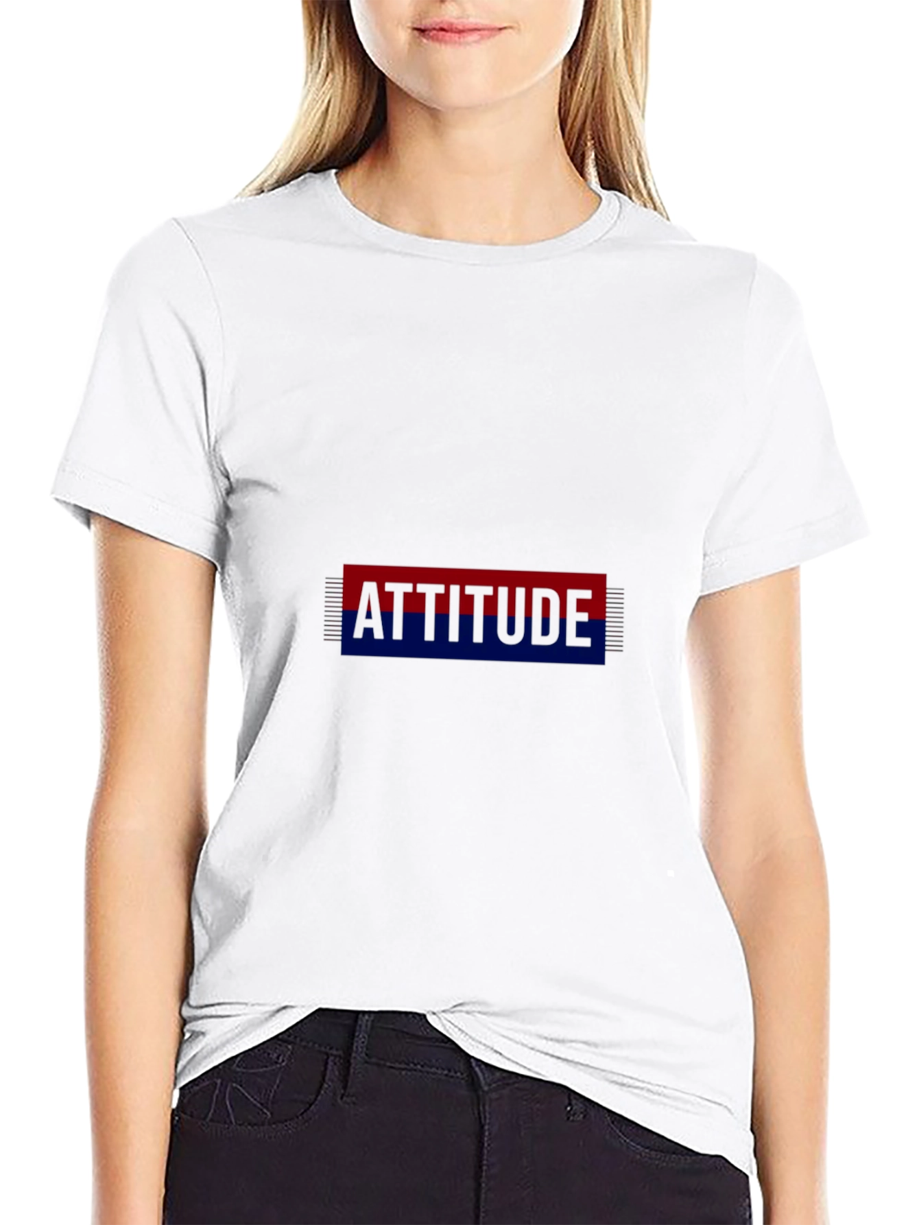 Attitude Graphic Print Black T-Shirt