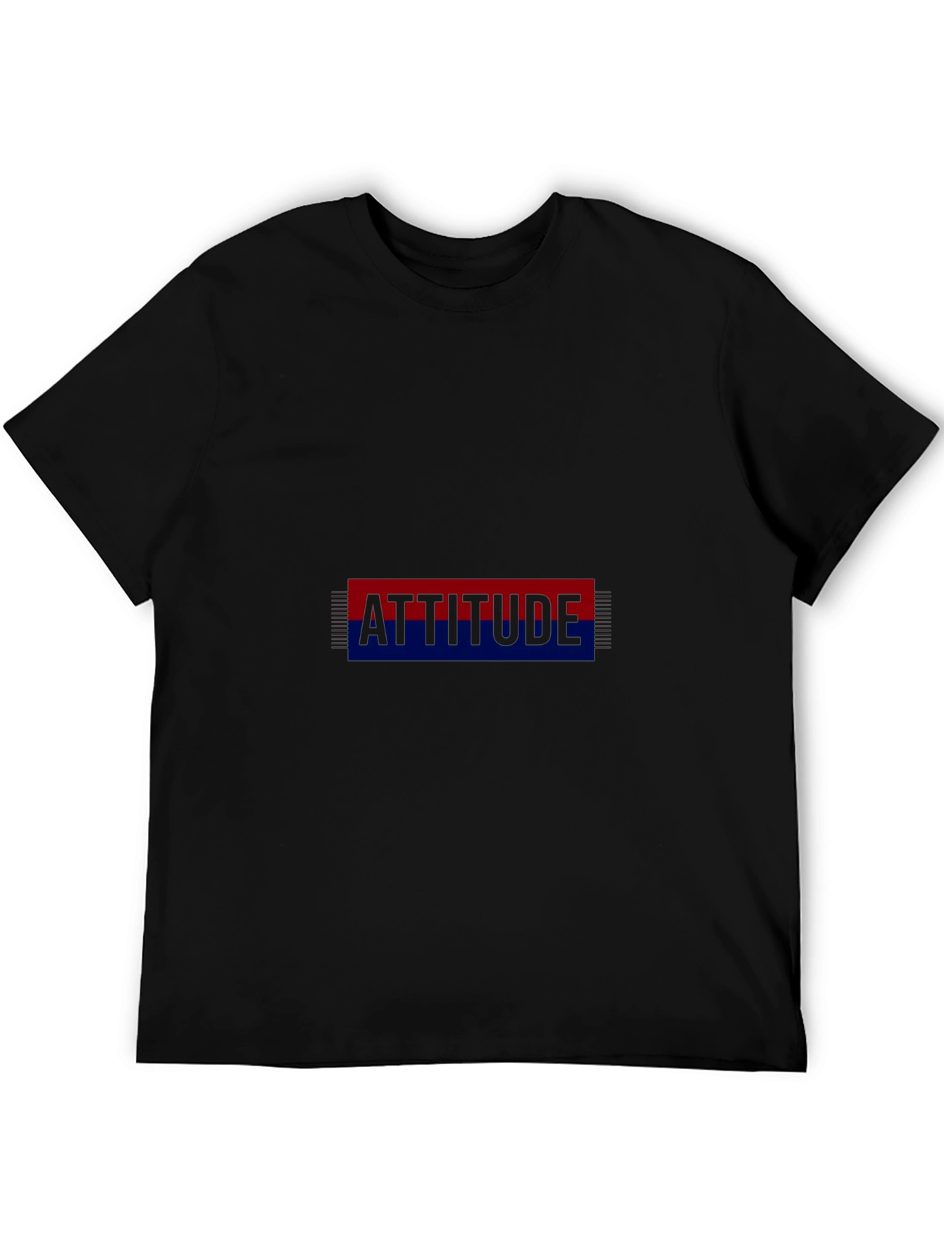 Attitude Graphic Print Black T-Shirt