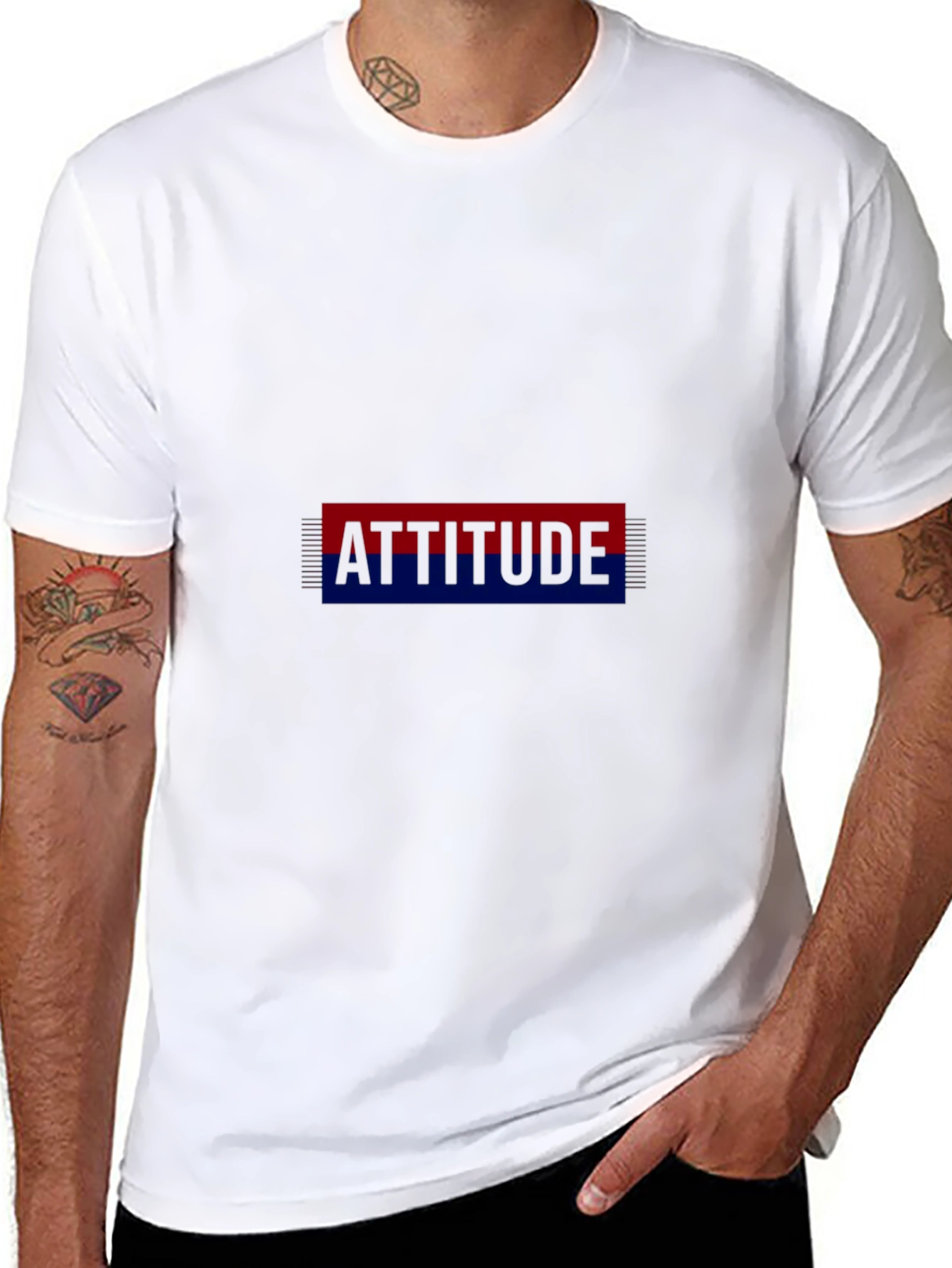 Attitude Graphic Print Black T-Shirt