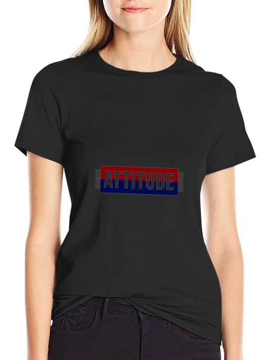 Attitude Graphic Print Black T-Shirt