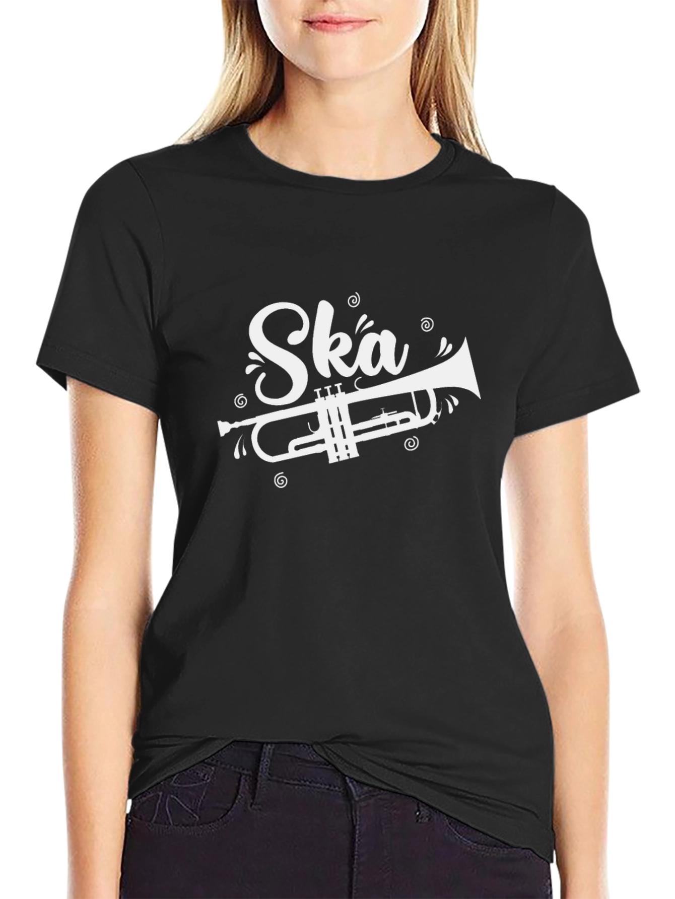 Ska Music Trumpet Graphic T-Shirt - Black