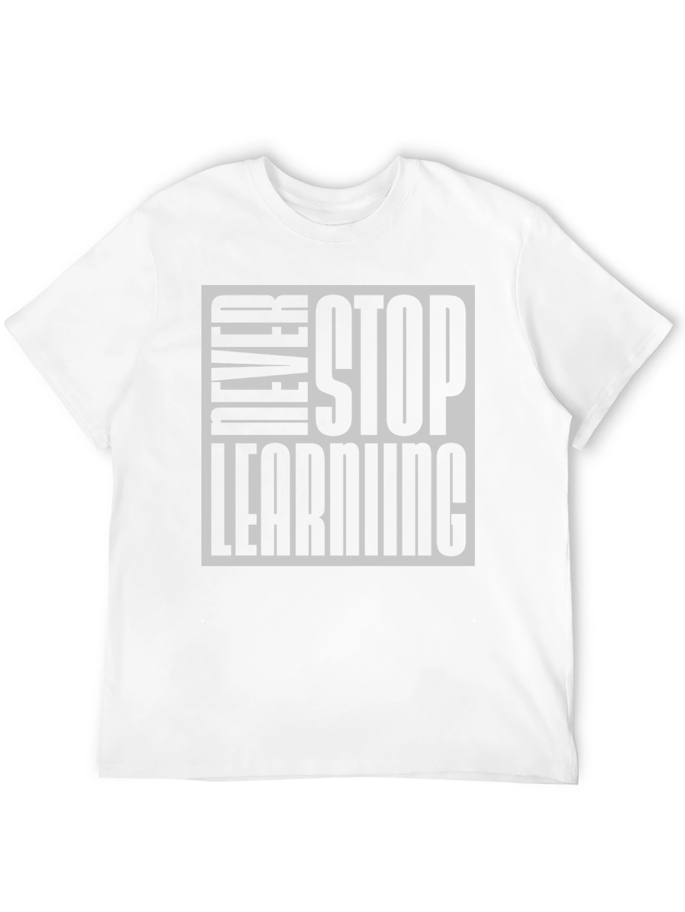 Never Stop Learning Black Graphic Tee