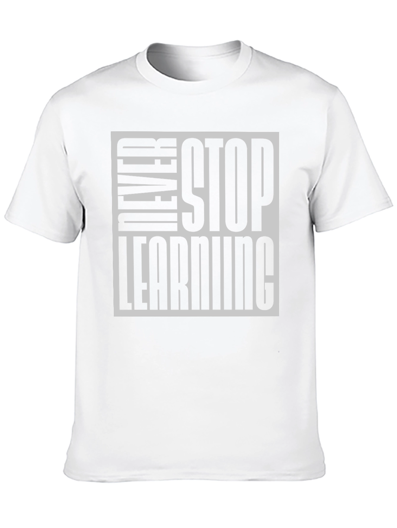 Never Stop Learning Black Graphic Tee