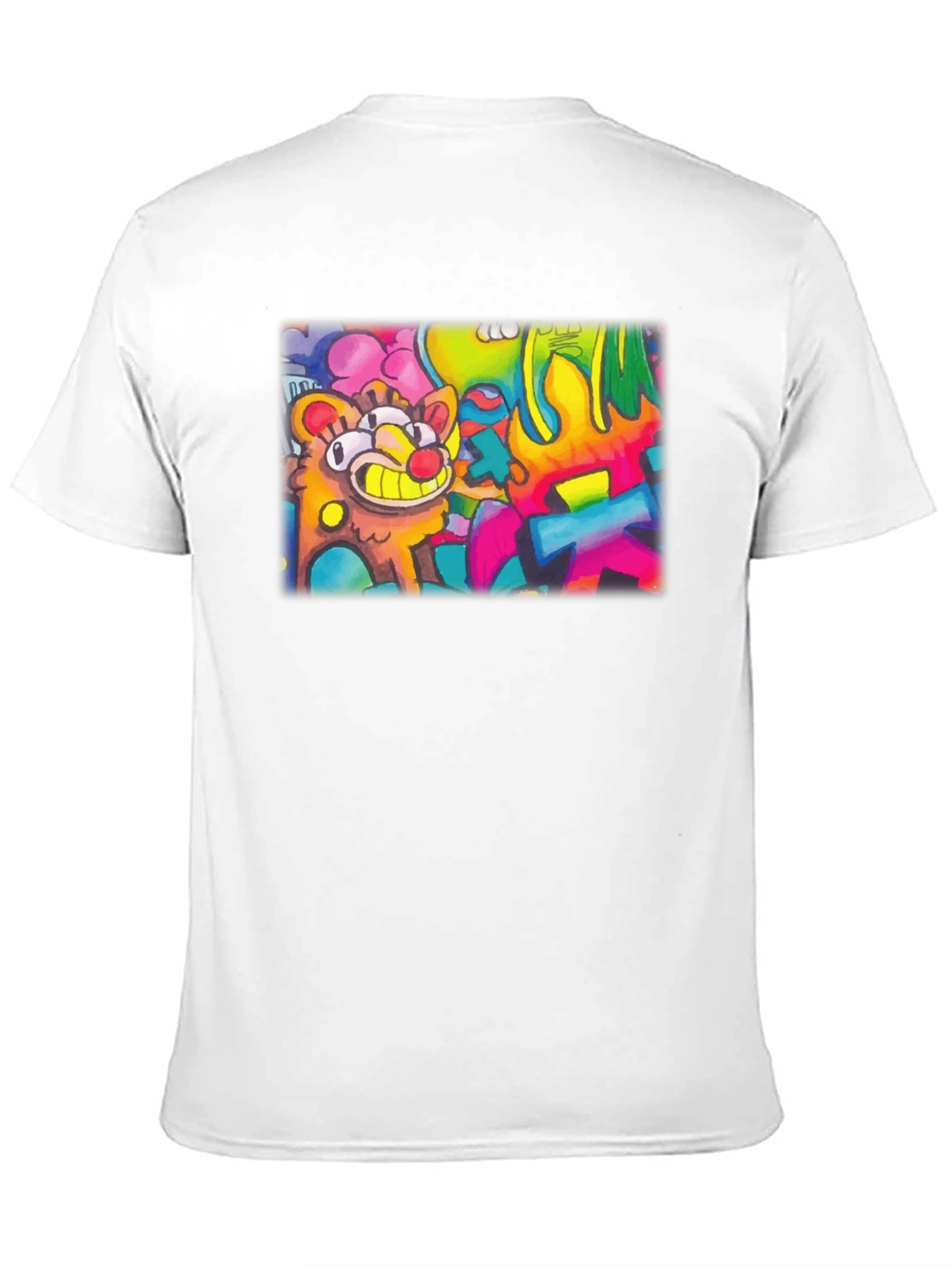 Cartoon Graffiti Graphic Black T-Shirt