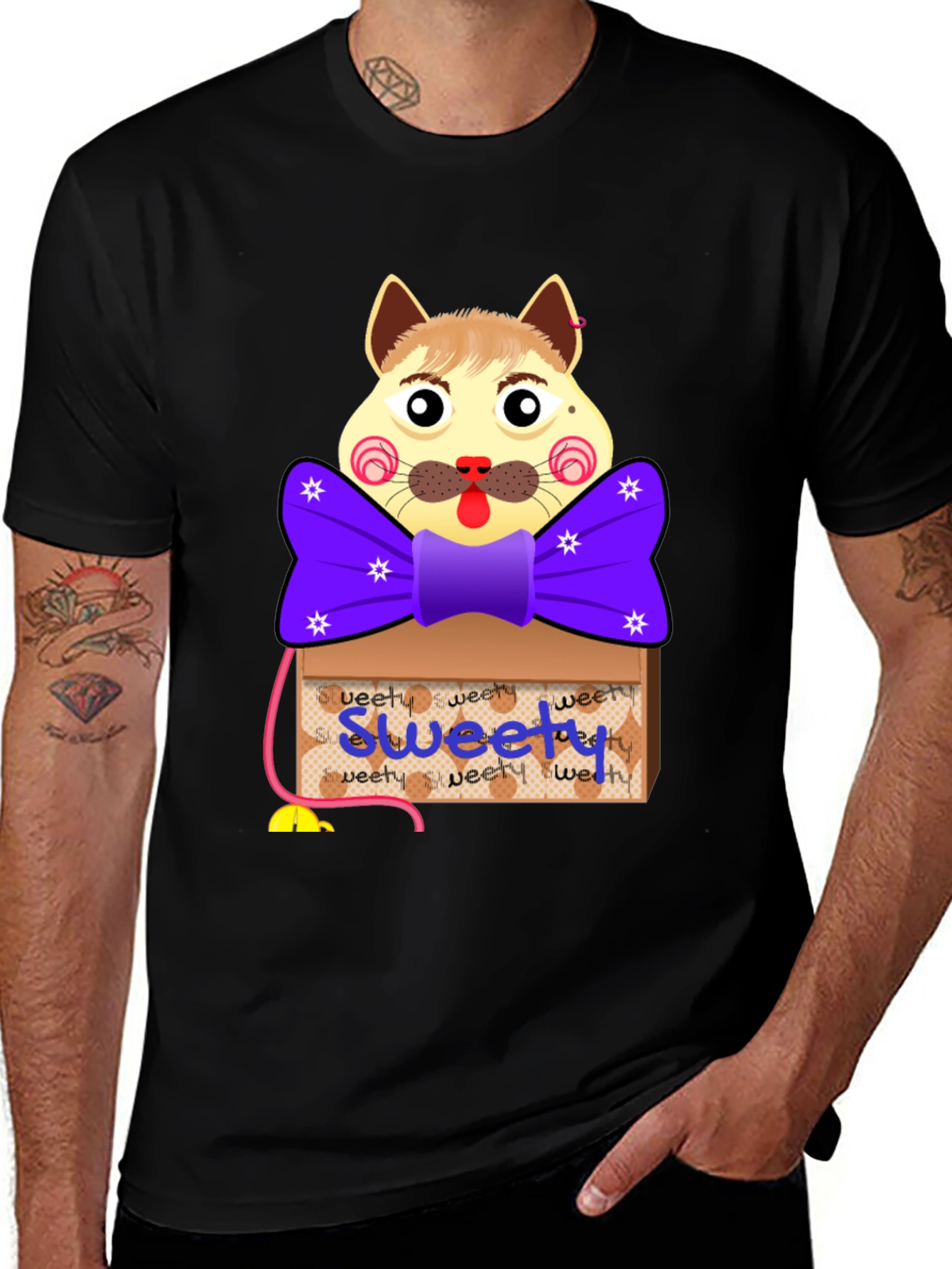 Cartoon Cat Sweety Box T-Shirt