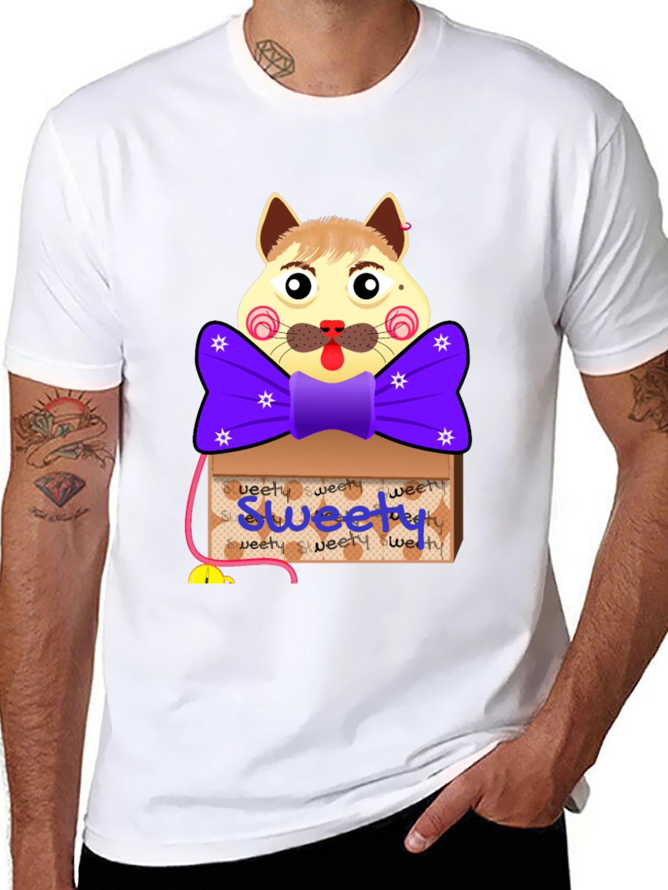 Cartoon Cat Sweety Box T-Shirt