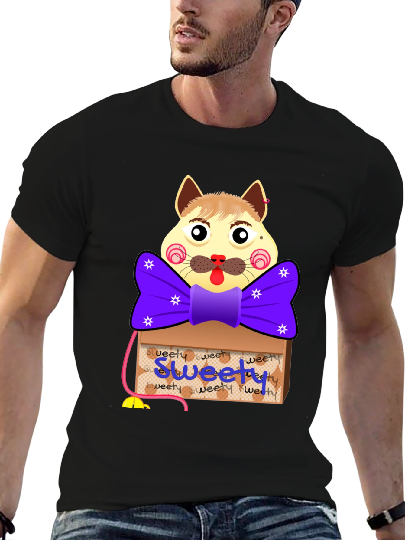 Cartoon Cat Sweety Box T-Shirt