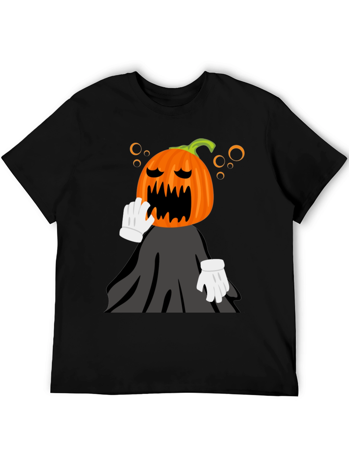 Pumpkin Head Character Black T-Shirt