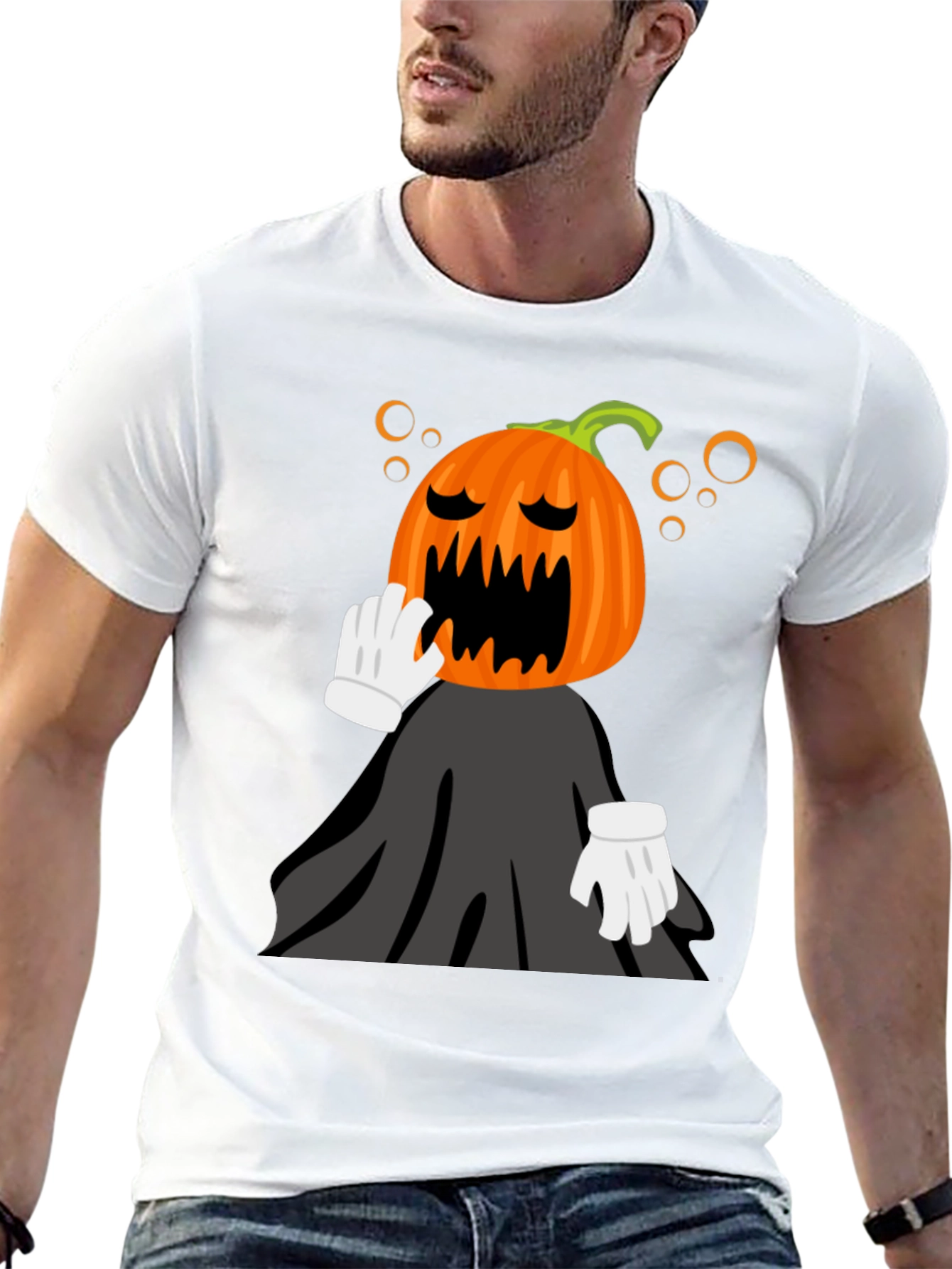 Pumpkin Head Character Black T-Shirt