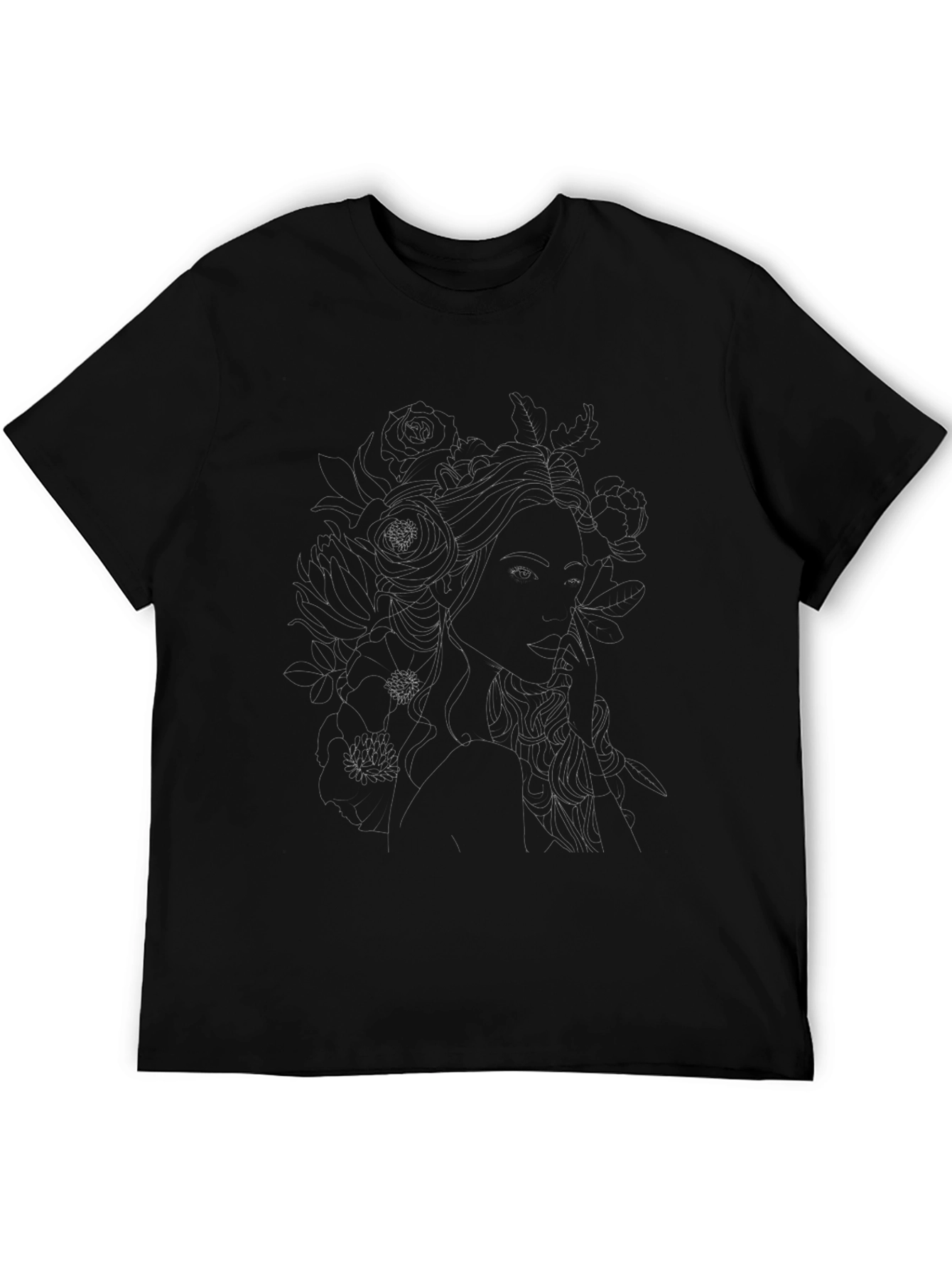 Floral Woman Graphic Print T-Shirt