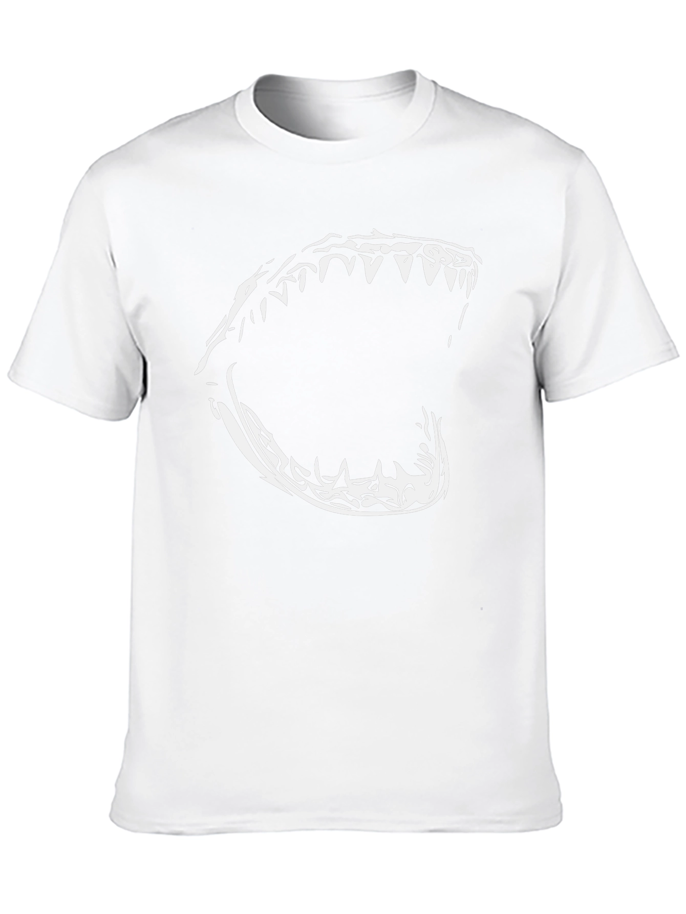 Mens Black T-Shirt with Bold Shark Jaw Graphic