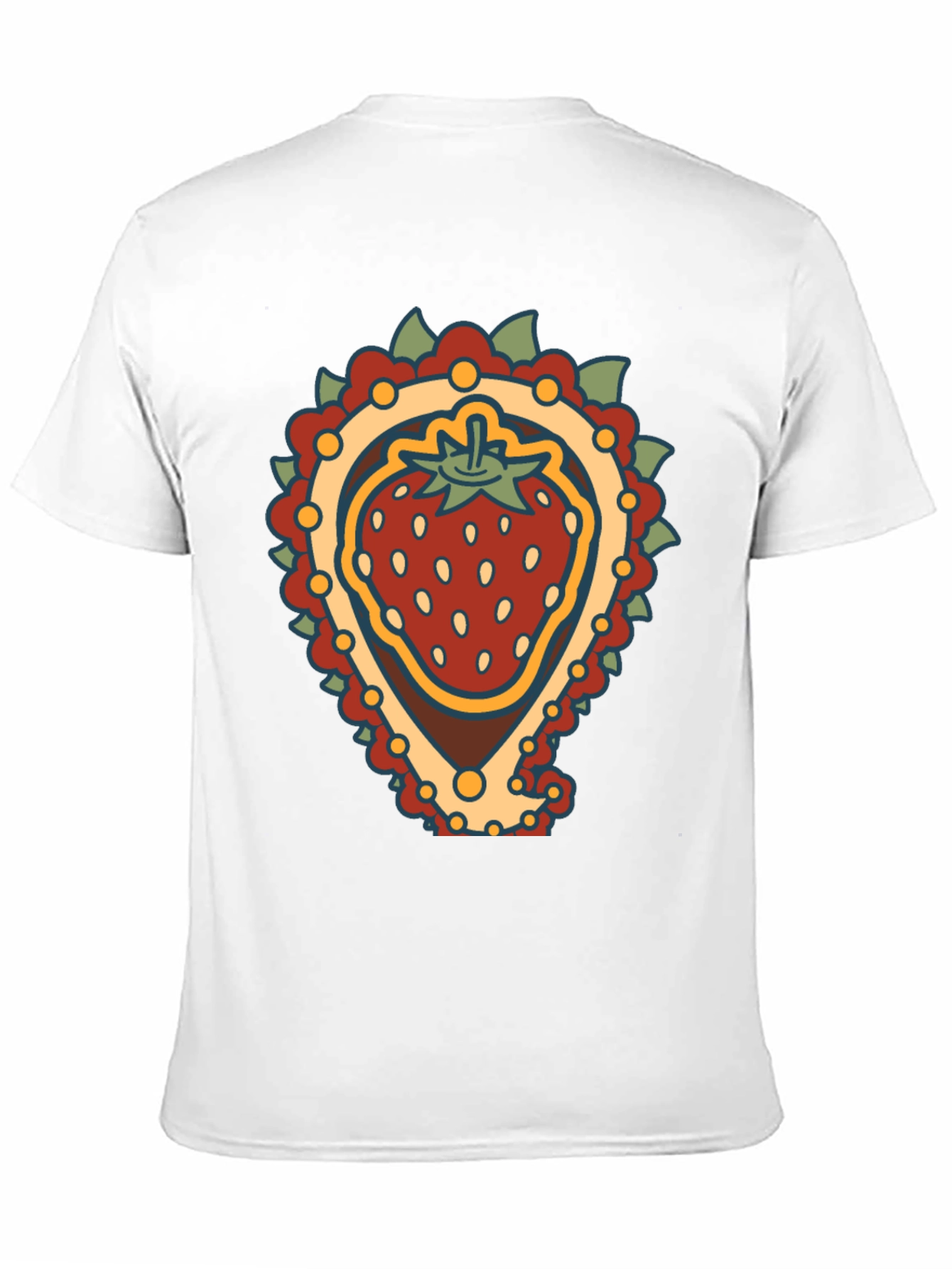 Strawberry Paisley T-Shirt - Unique Fruit Graphic Tee
