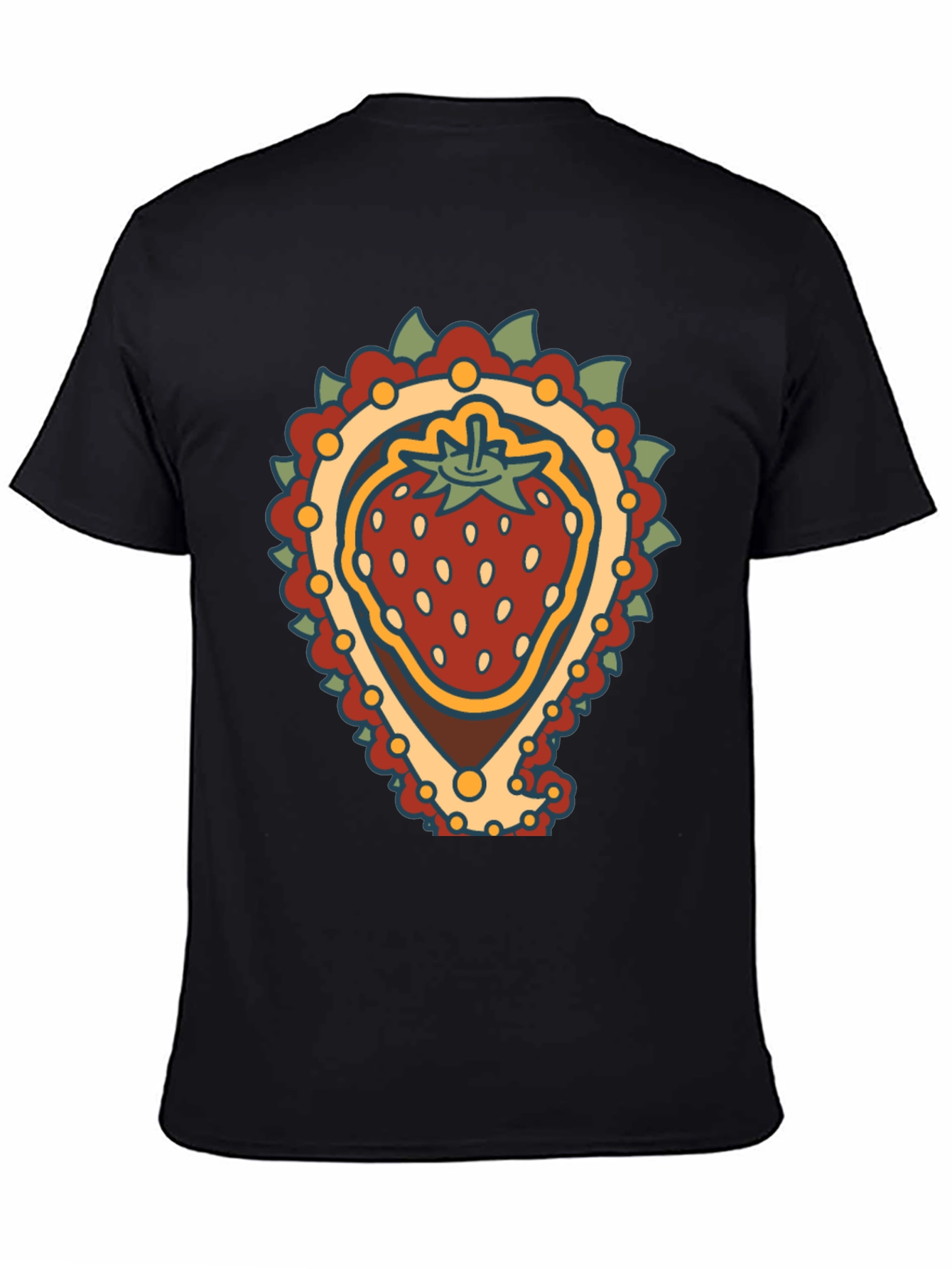Strawberry Paisley T-Shirt - Unique Fruit Graphic Tee
