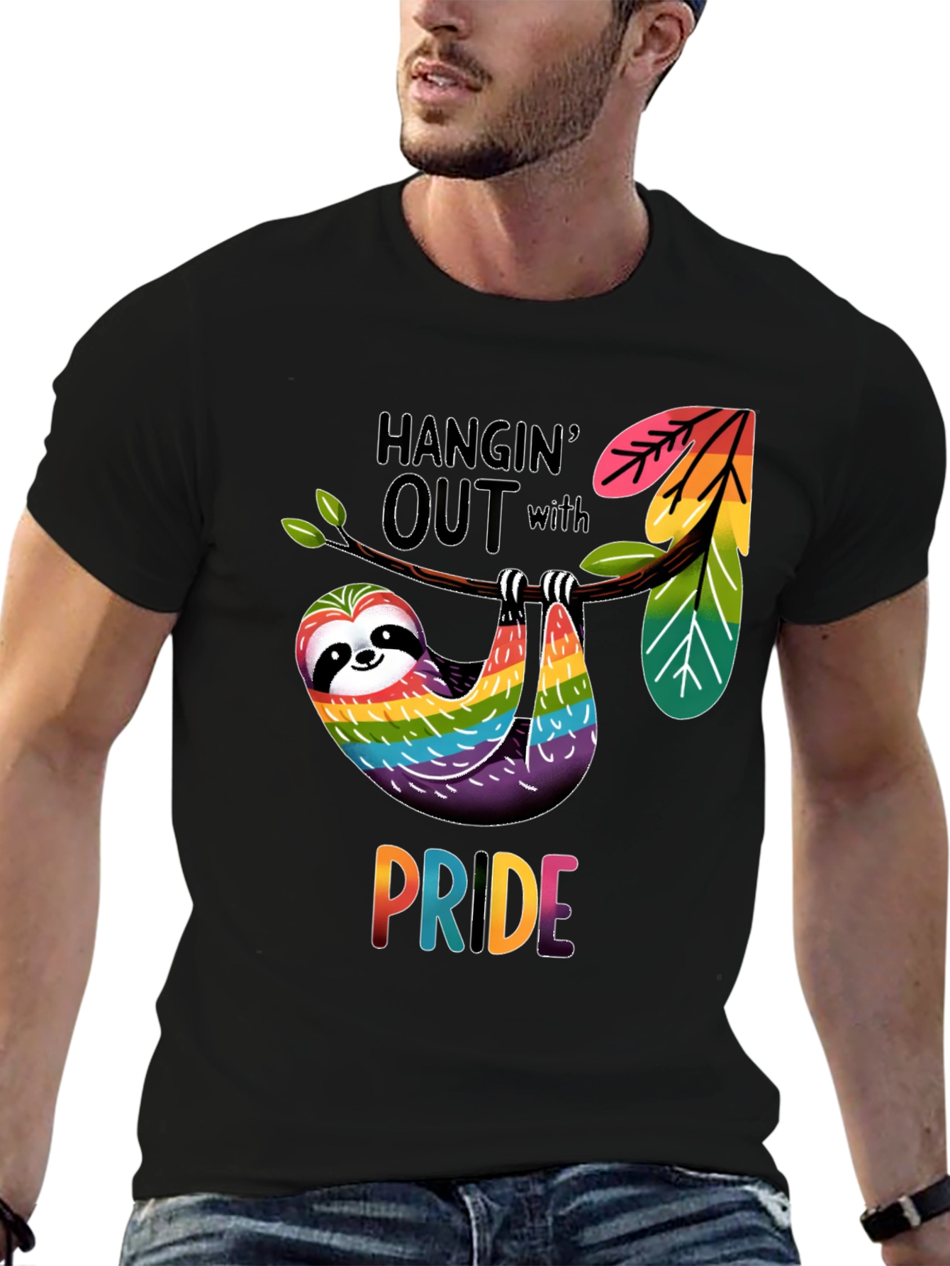 Pride Sloth T-Shirt - Hangin Out With Pride