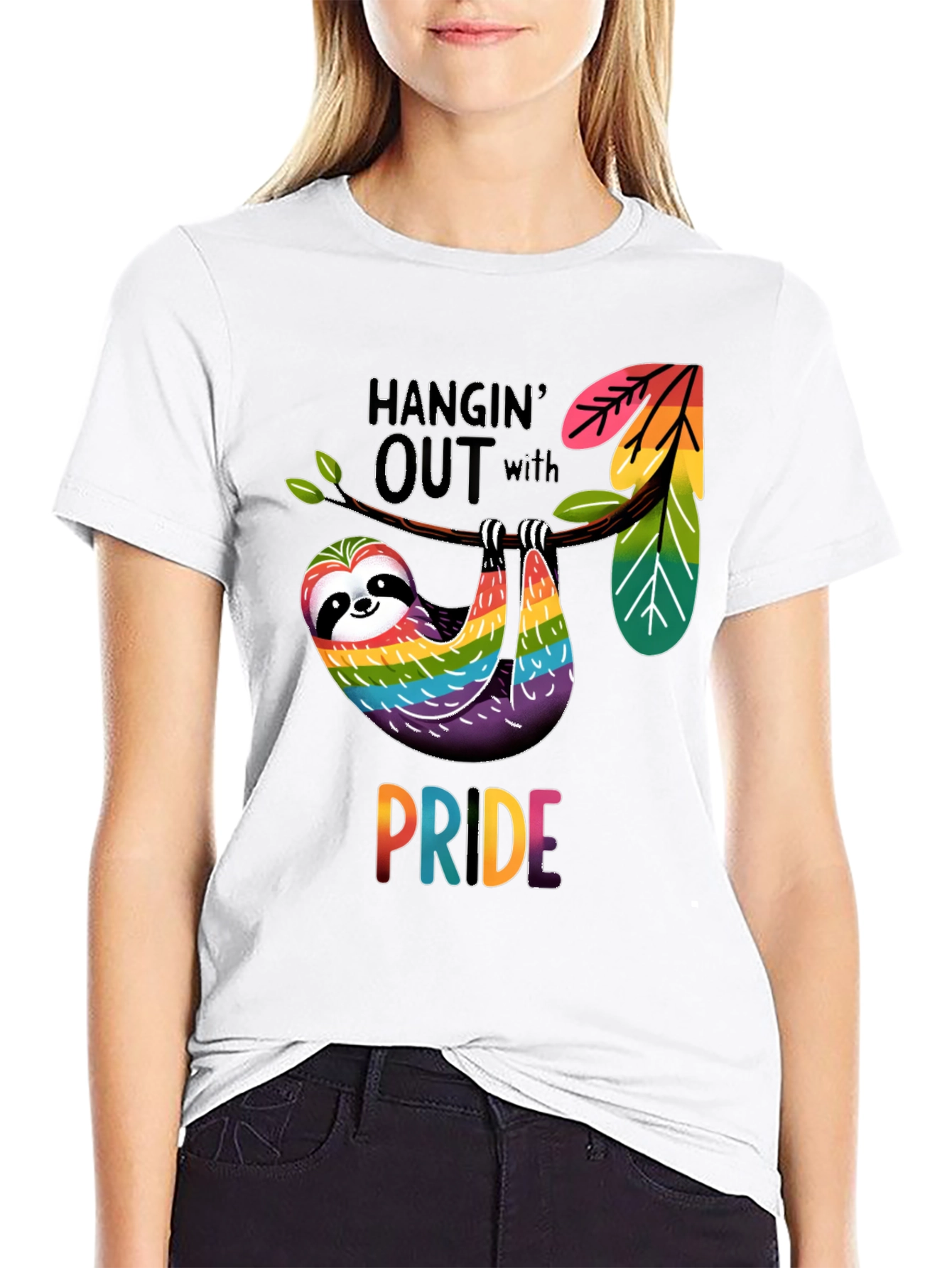 Pride Sloth T-Shirt - Hangin Out With Pride