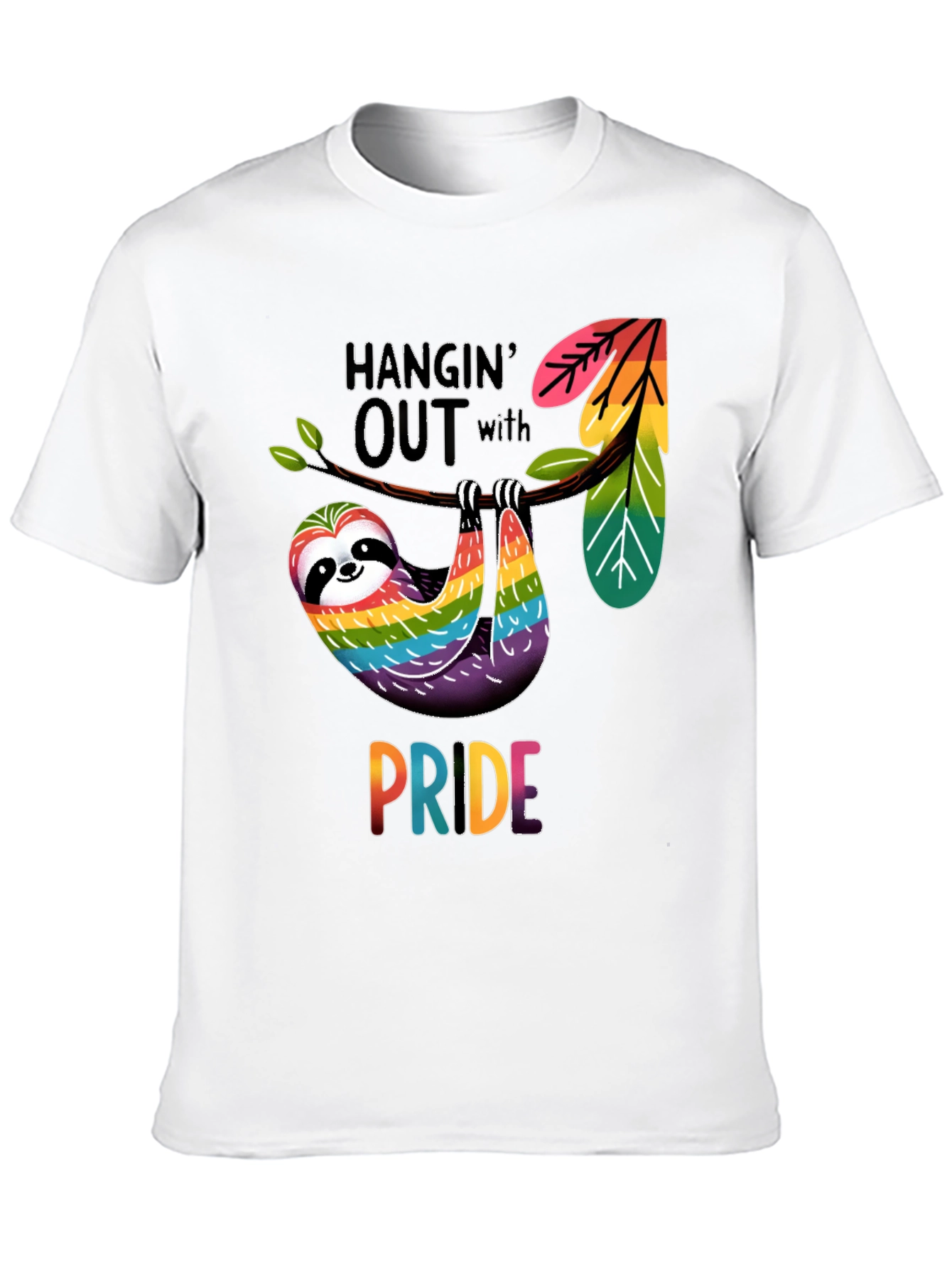 Pride Sloth T-Shirt - Hangin Out With Pride
