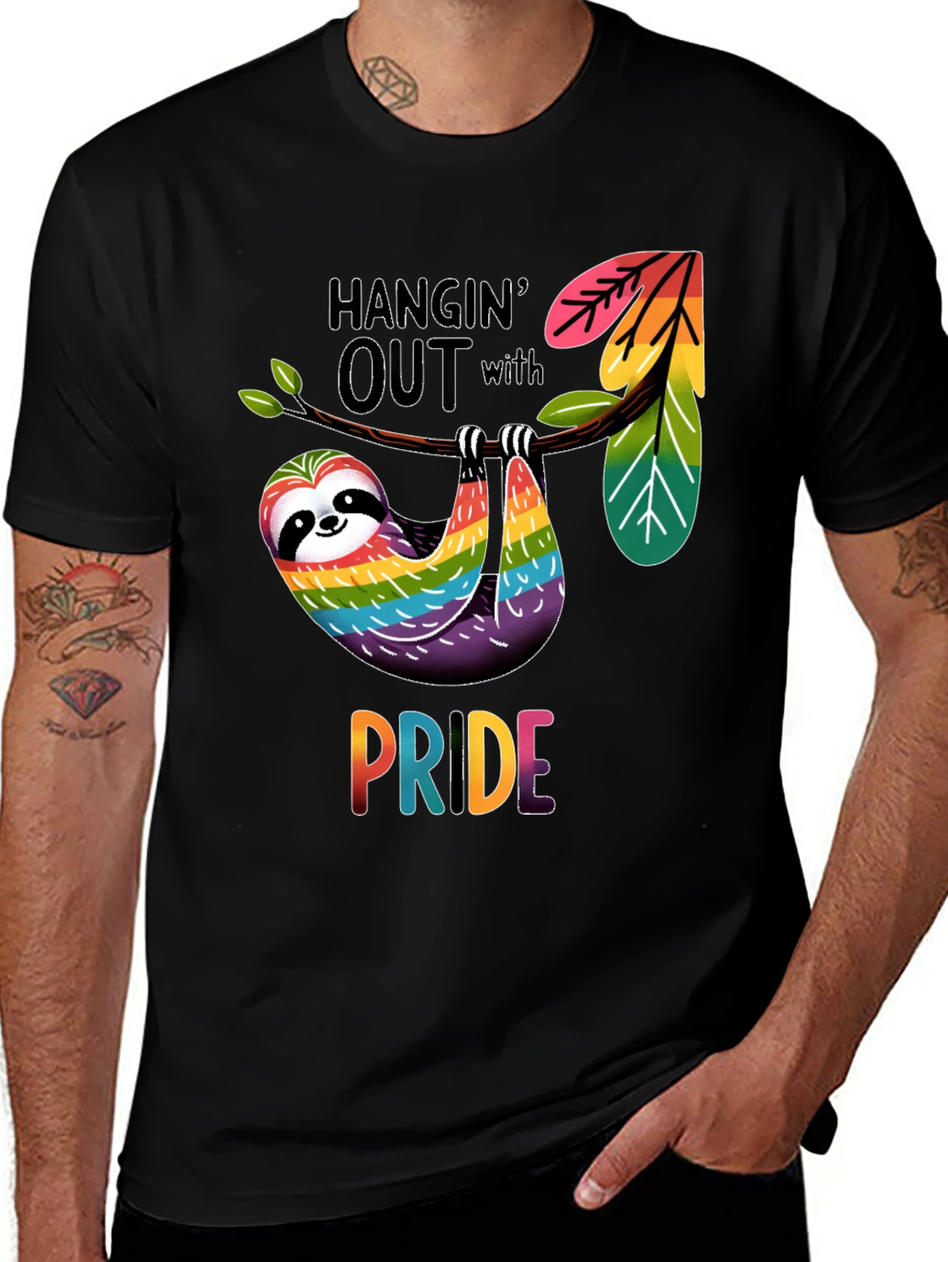 Pride Sloth T-Shirt - Hangin Out With Pride